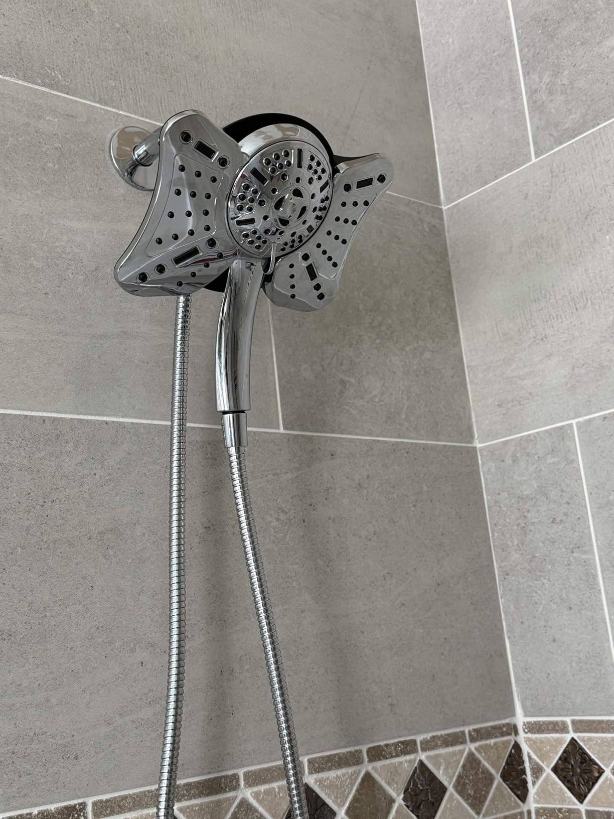 GRICH 2.5GPM Shower Head with Handheld Spray Combo: 2 in 1 Rainfall Shower Heads high pressure & Handheld Shower Head, 9 Spray Modes/Settings Detachable Shower Head with 60 Inch Hose customer photo 2