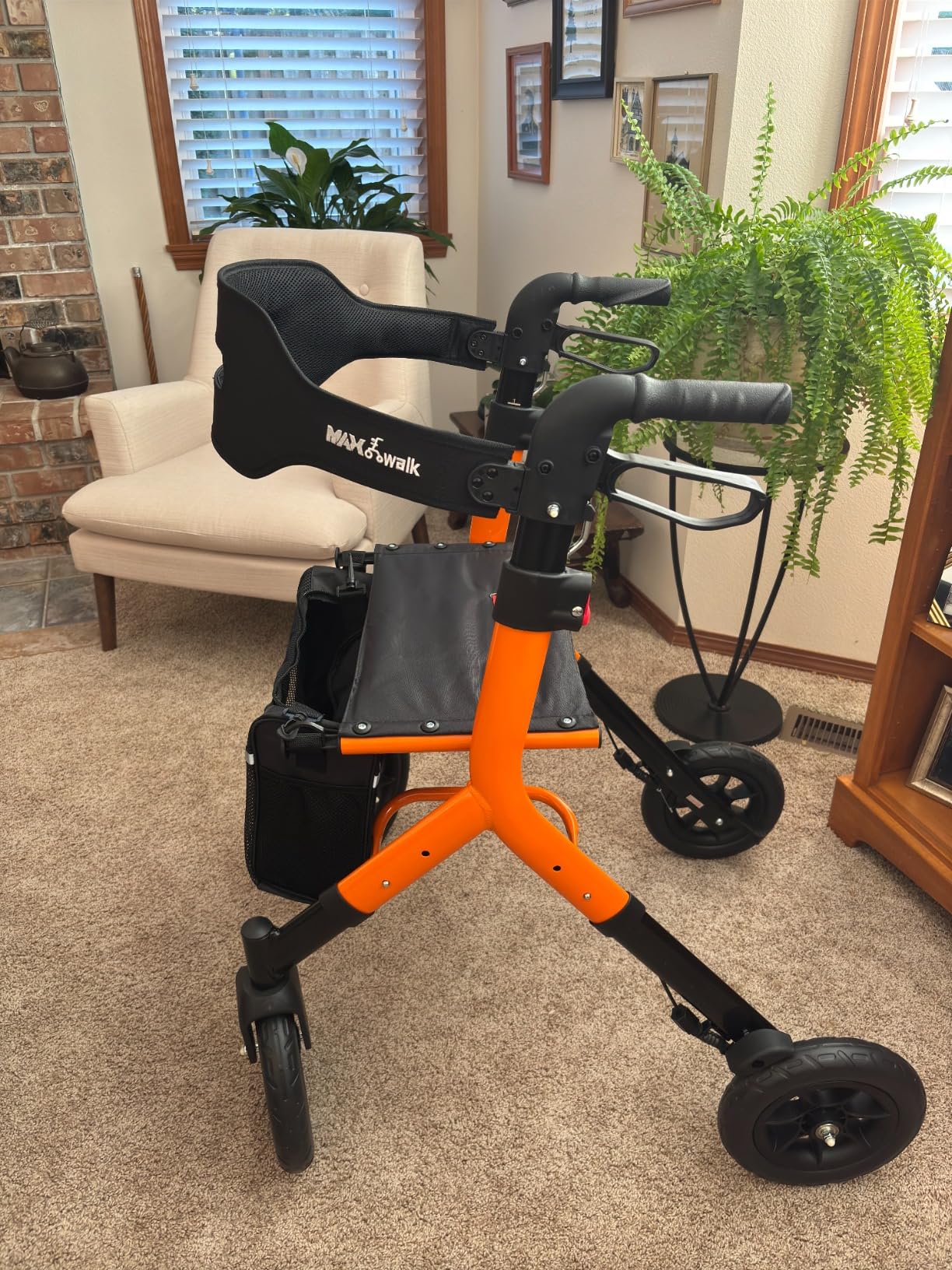 MAXWALK Rollator Walker with Seat, Tall Walkers for Seniors, 12