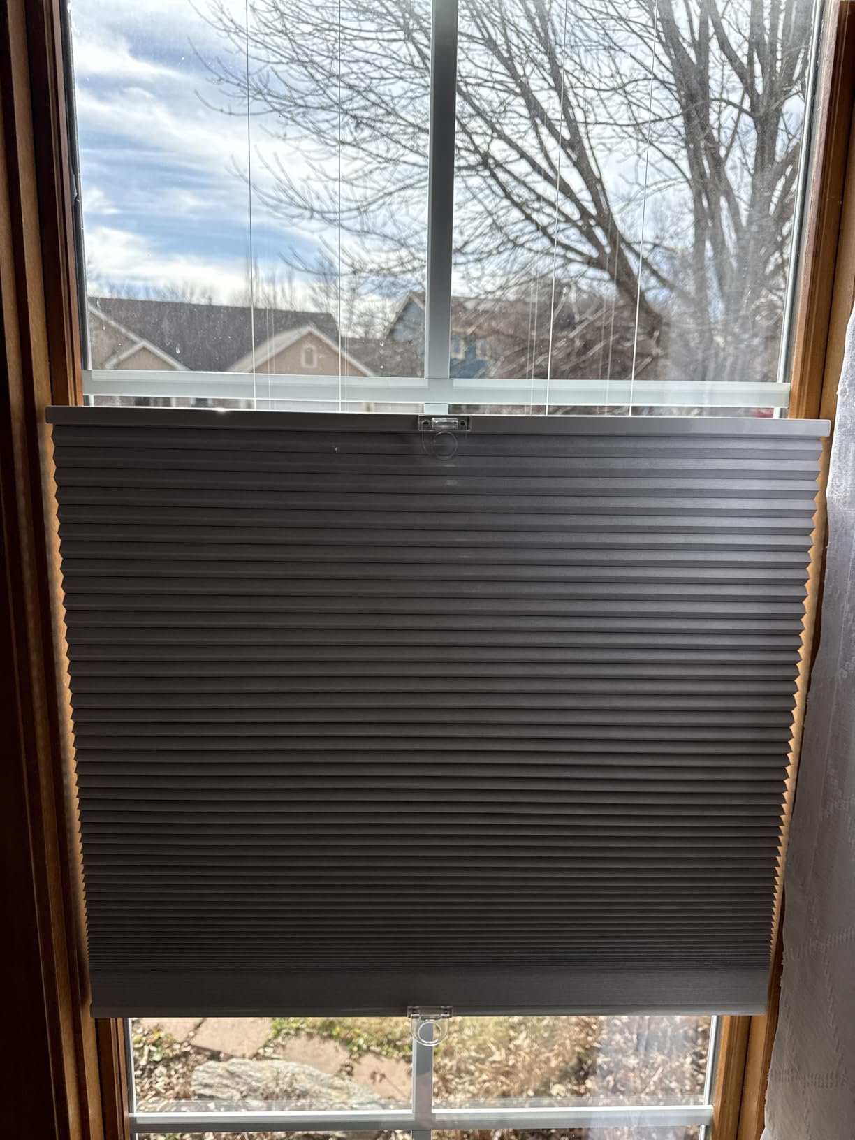 LazBlinds No Tools No Drill Cordless Cellular Shades, Top Down Bottom Up (TDBU) Honeycomb Shades for Home, Blackout Light Blocking Thermal Insulation Blinds for Windows, 35