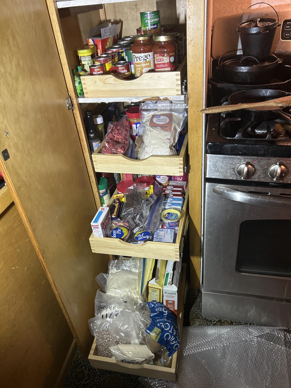 Sintuff 4 Set Wooden Pull out Tray Cabinet Organizer Soft Close Roll out Shelves for Kitchen Cabinets Fully Assembled Slide Pantry Shelves(15'' X 21'') customer photo 1