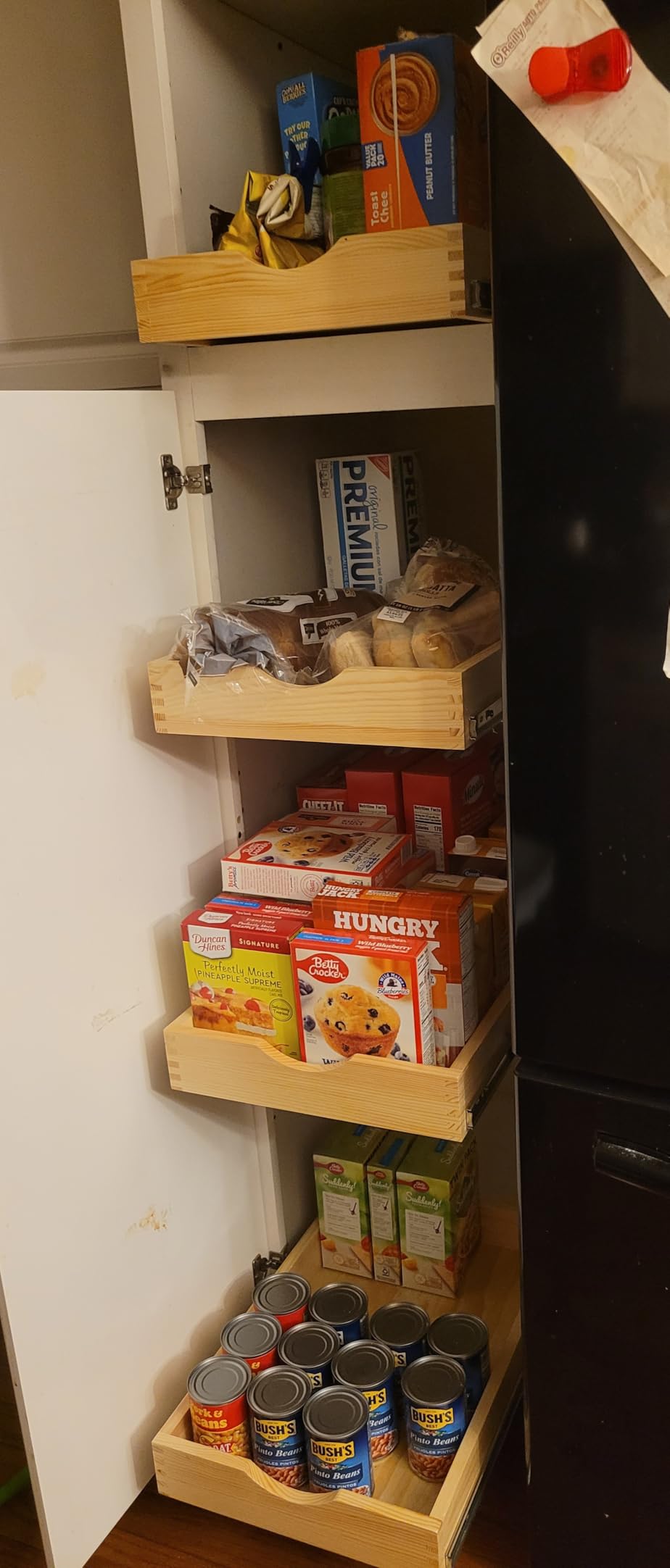 Sintuff 4 Set Wooden Pull out Tray Cabinet Organizer Soft Close Roll out Shelves for Kitchen Cabinets Fully Assembled Slide Pantry Shelves(15'' X 21'') customer photo 2