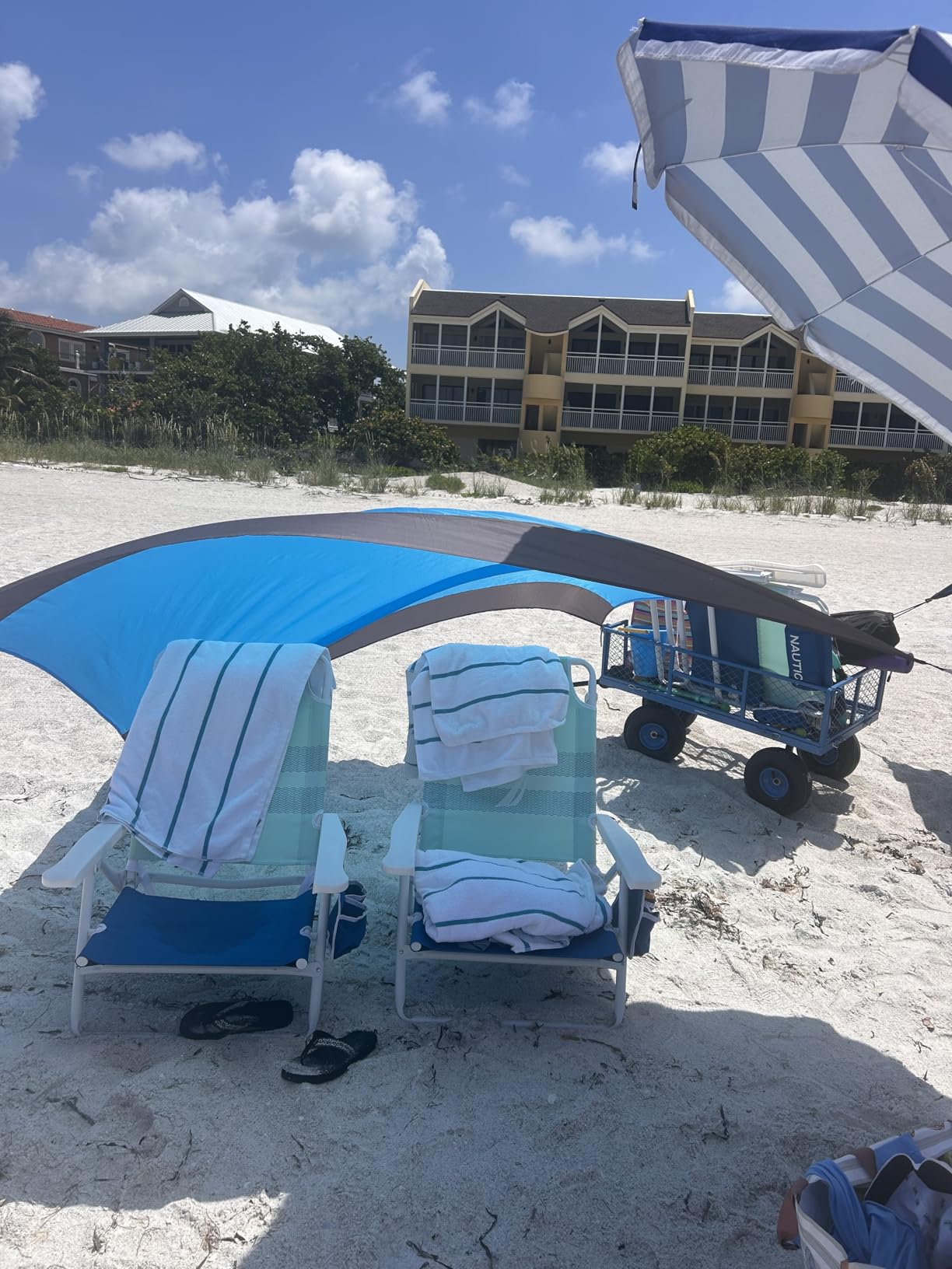 EASYFUN Beach Blanket Sandproof Oversized, 79''x83'' Extra Large Beach Mat, Portable Picnic Mat for Travel Camping Hiking, Lightweight Beach Essentials Family Water Resistant Mat Nylon 210T customer photo 1