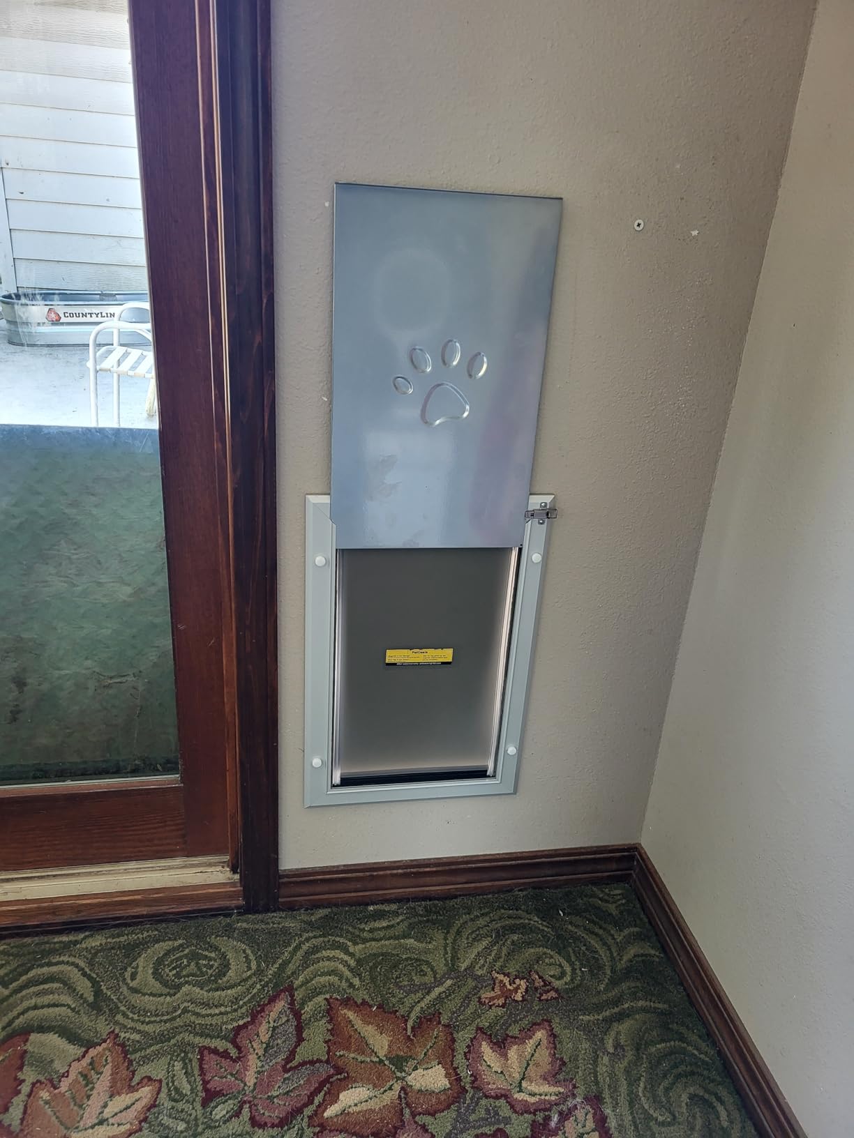 [Petoasis] 3-Flaps Heavy-Duty Dog Door, Rust Proof Aluminum Alloy Frame, Extreme Weather Dog Door Can Block Wind, Snow, and Rainwater Intrusion (Silvery White, Large for Door) customer photo 2