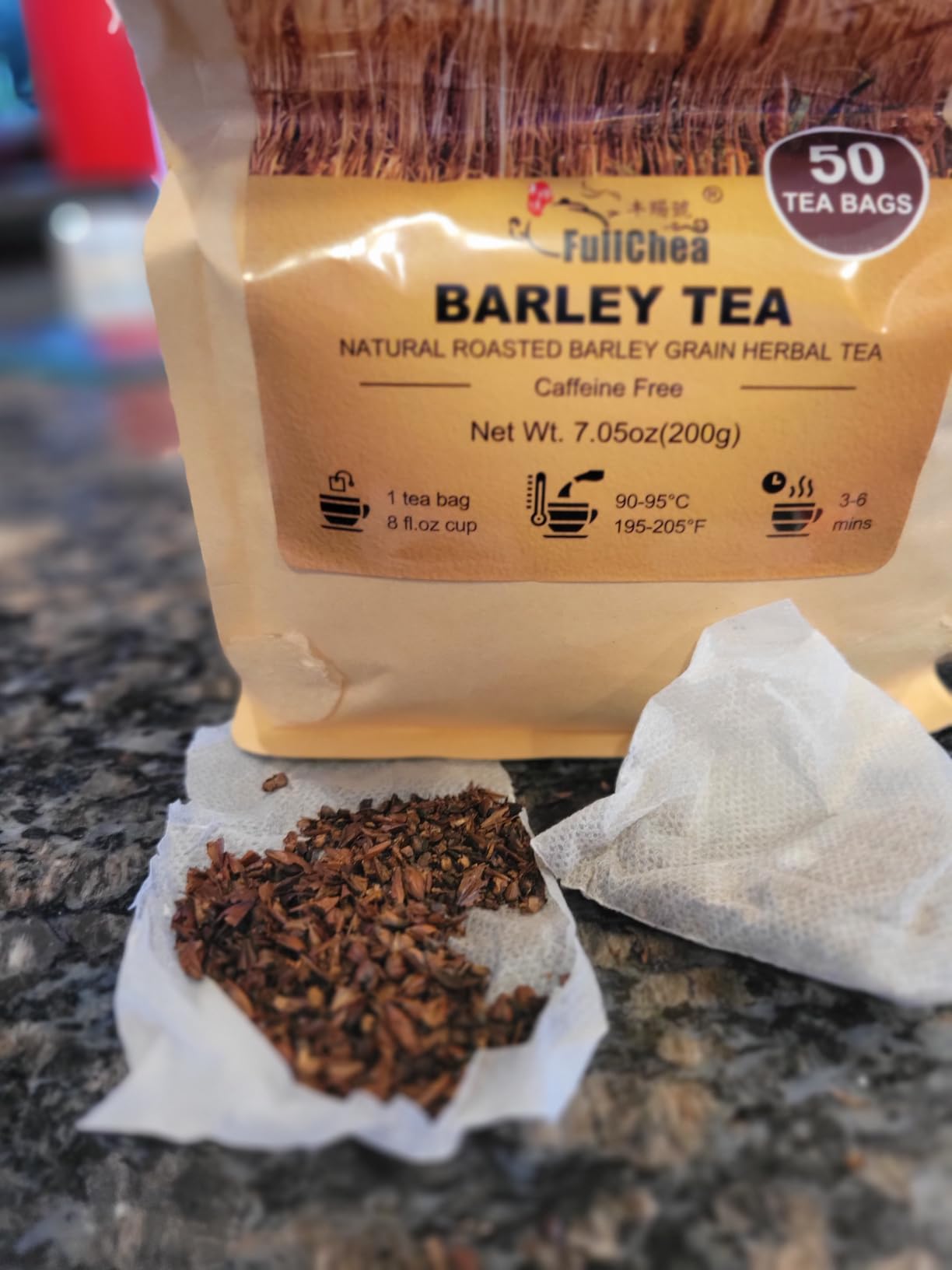 FullChea - Barley Tea, 4g X 50 Count - Premium Natural Roasted Barley Grain - Mild Baking Type - Non-GMO - Caffeine-free - Damai Cha - Digestion Support & Rich in Nutrition customer photo 2
