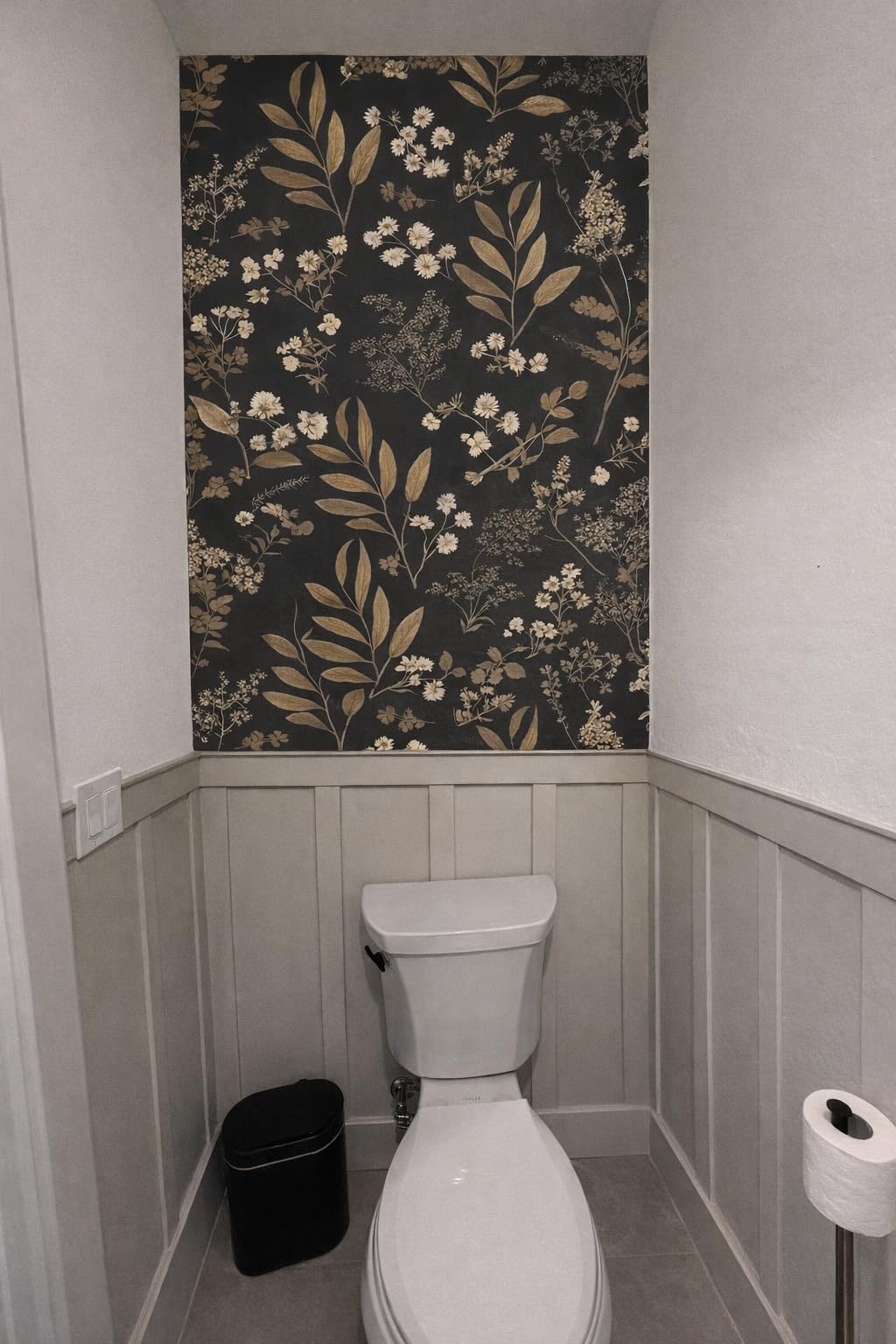 Vintage Wallpaper Peel and Stick Black Floral Wallpaper 17.5'' x 393'' Gold Leaf Contact Paper Vinyl Waterproof Self Adhesive Boho Botanical Wall Paper for Bedroom Shlef Cabinet Décor customer photo 1