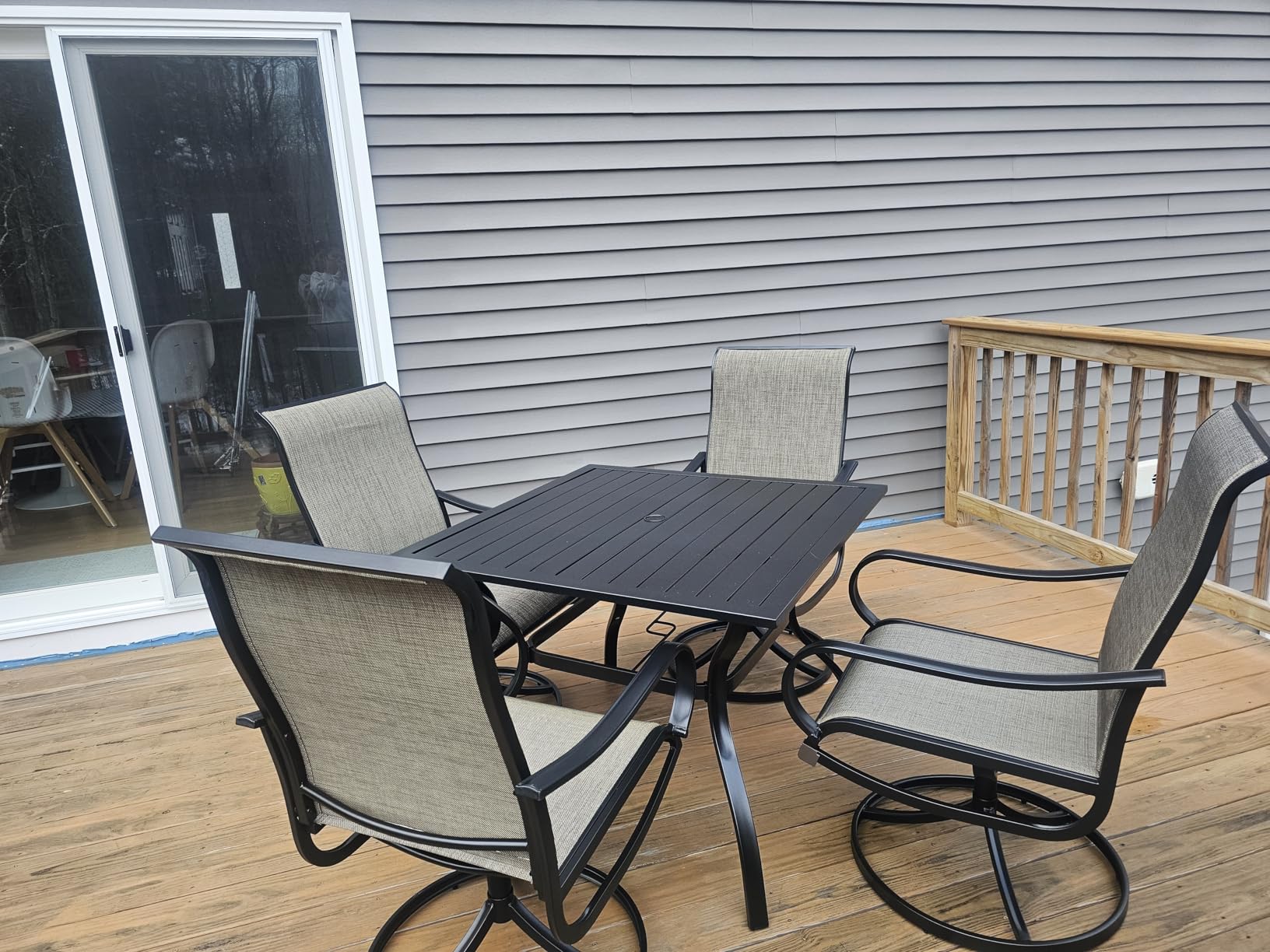 Sophia & William Outdoor Dining Set Patio Dining Set for 6 Outdoor Table and Chairs 7 Pieces Outdoor Patio Set with Swivel Patio Chairs 60