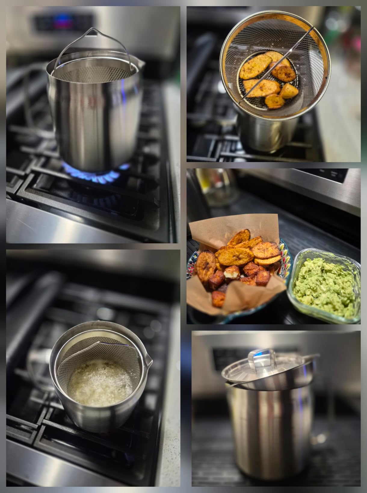 68oz 304 Stainless Steel Deep Fryer Pot with Basket & Strainer, Large Capacity Bacon Grease Container for Kitchen,Frying, Cooking, Camping,Oil Filter Container - Dishwasher Safe (68oz/2L/2.1Qt) customer photo 1