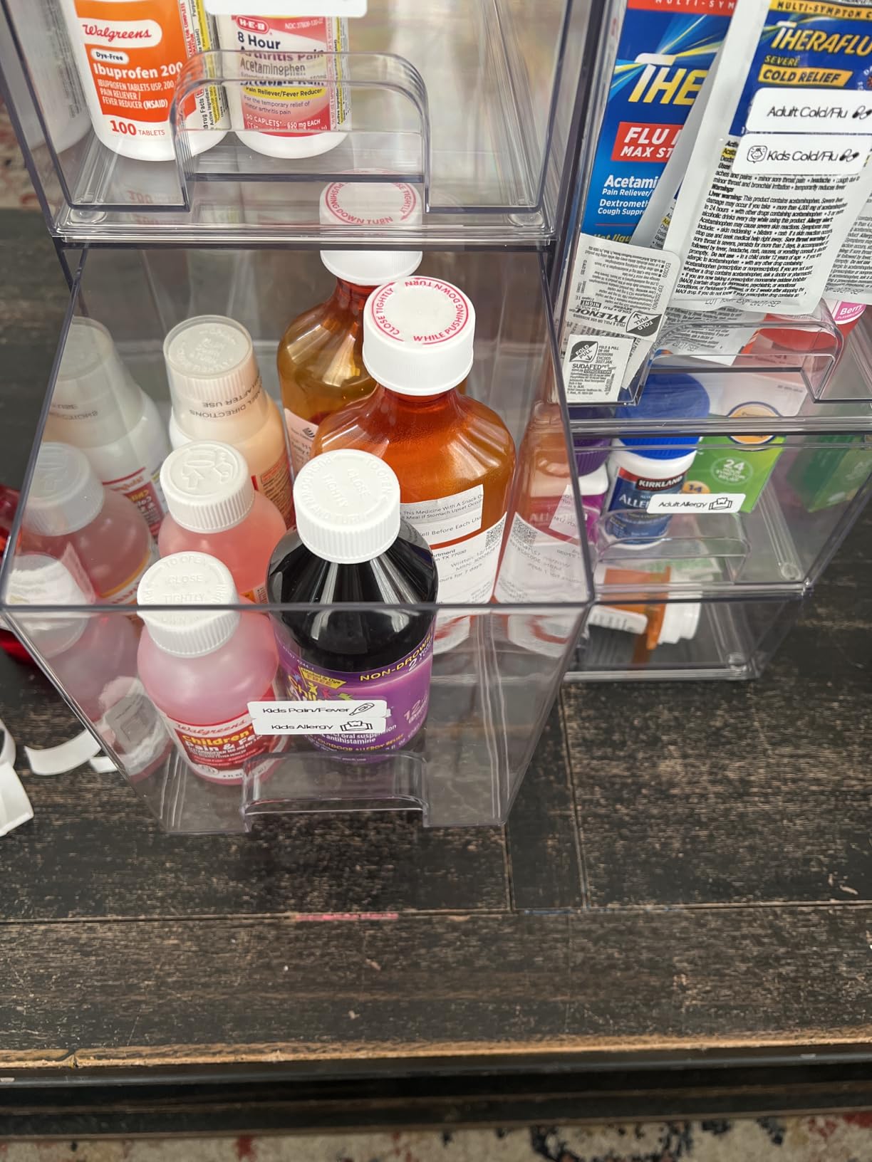 Vtopmart Stackable Storage Drawers Set of 5, Clear Plastic Organizer Bins for Baby Bottle, Beauty Supplies Storage, Ideal for Kitchen Countertop, Vanity, Bathroom, Cabinet, Pantry Organization customer photo 2