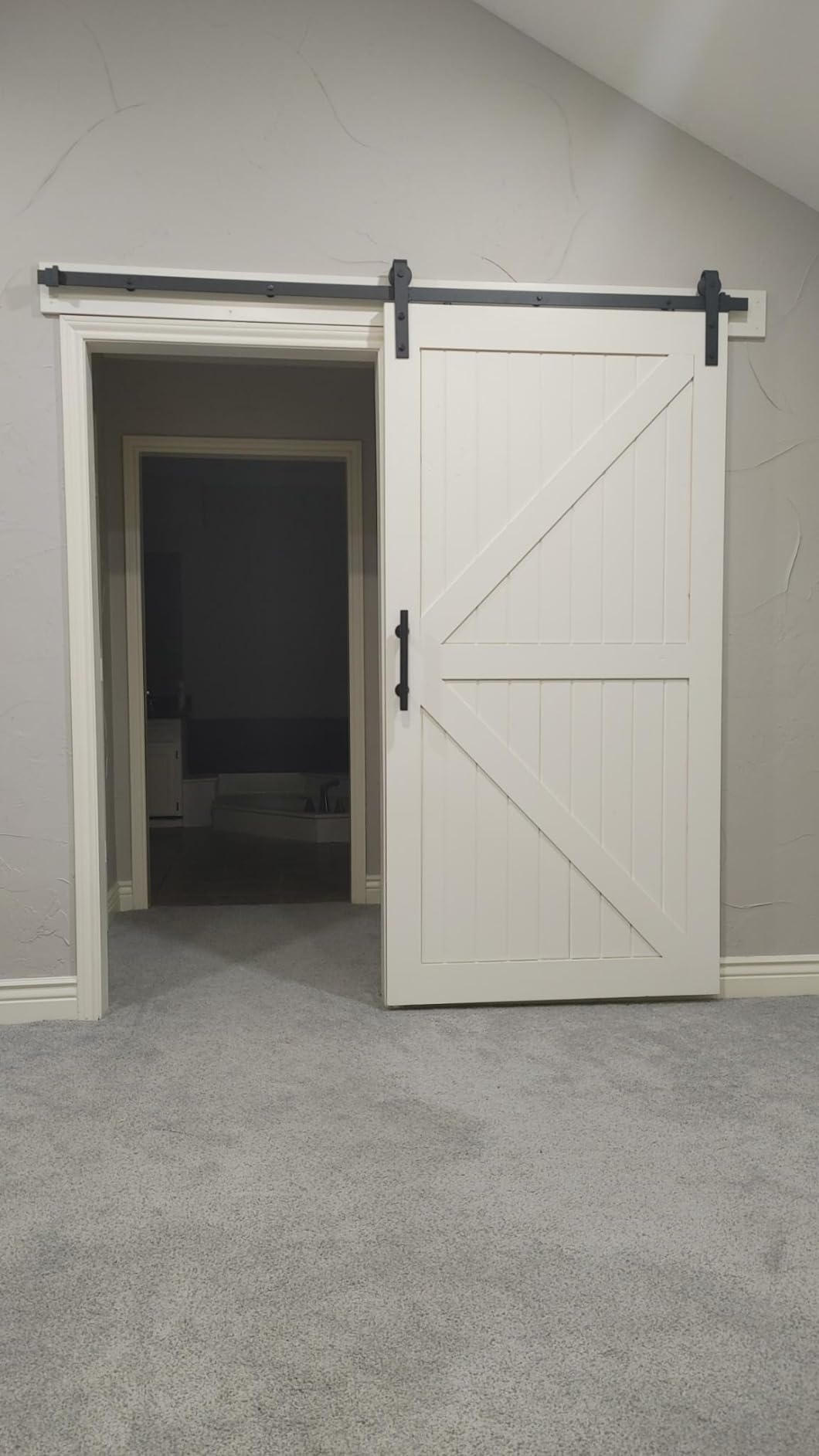 SMARTSTANDARD 8.2 FT Barn Door Hardware Kit -Sliding Barn Door Track - Smooth and Quiet - Easy to Install - Includes Step-by-Step Installation Instructions - Fits 48