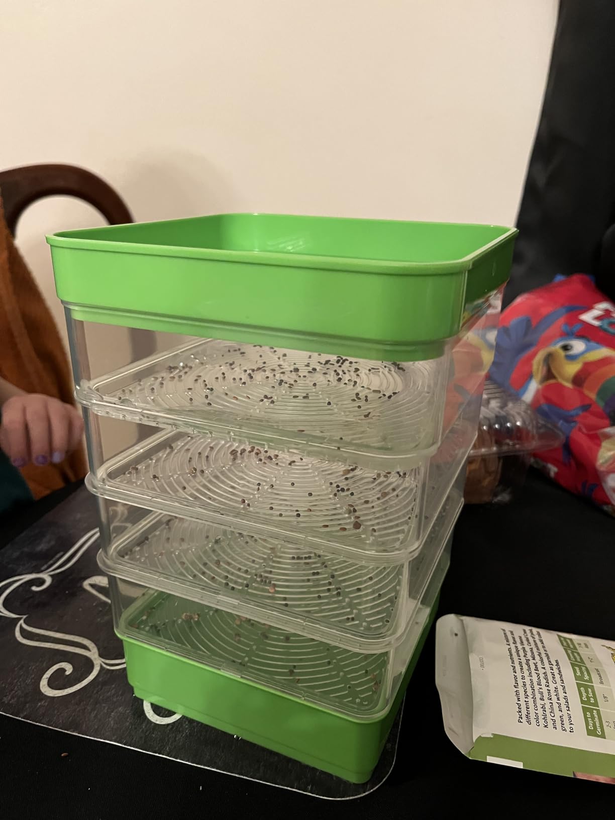 4-Tier Seed Sprouting Kit with Drain Holes and Drain Tray, Upgrade Stackable Microgreens Fresh Organic Bean Seed Sprouter Tray customer photo 1