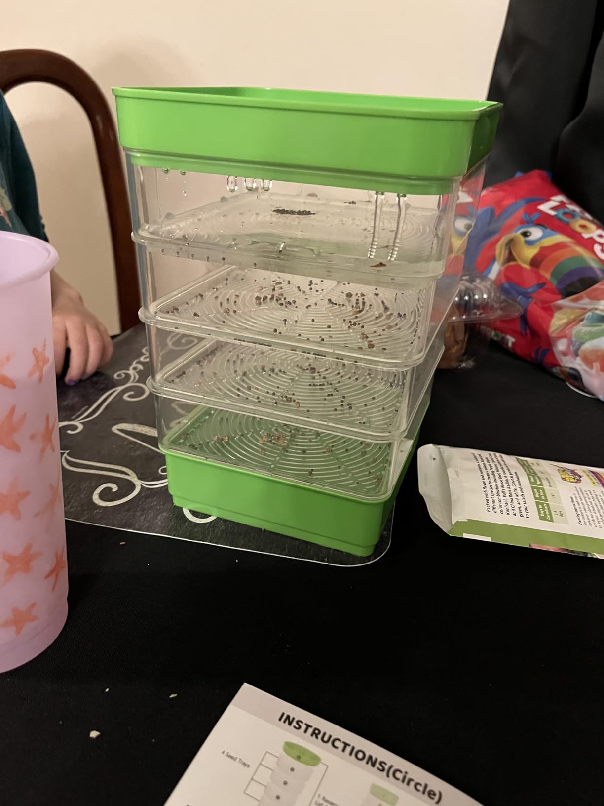 4-Tier Seed Sprouting Kit with Drain Holes and Drain Tray, Upgrade Stackable Microgreens Fresh Organic Bean Seed Sprouter Tray customer photo 2