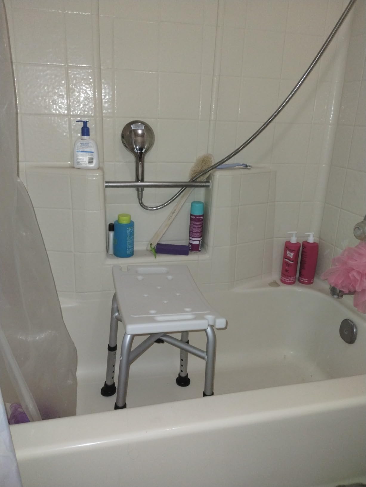 Shower Chair for Inside Shower(500lb), 5 Height Adjustable Shower Stool, Shower Seats for Adults, 3-Minute Quick Assembly, Heavy Duty Shower Bench for Inside Shower to Sit on customer photo 2