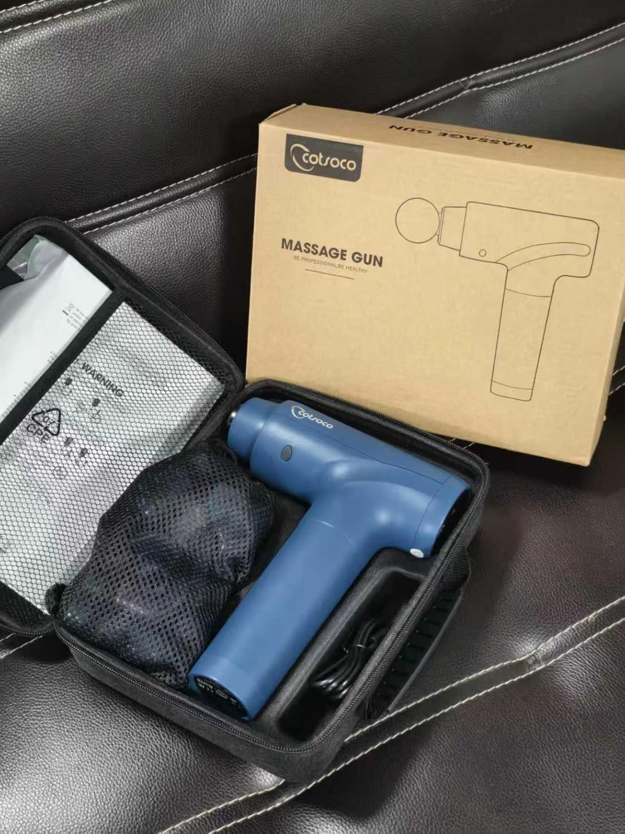 cotsoco Massage Gun Deep Tissue, Muscle Massage Gun with 9 Attachment Heads 20 Speeds & Silent Brushless Motor for Pain Relief customer photo 2