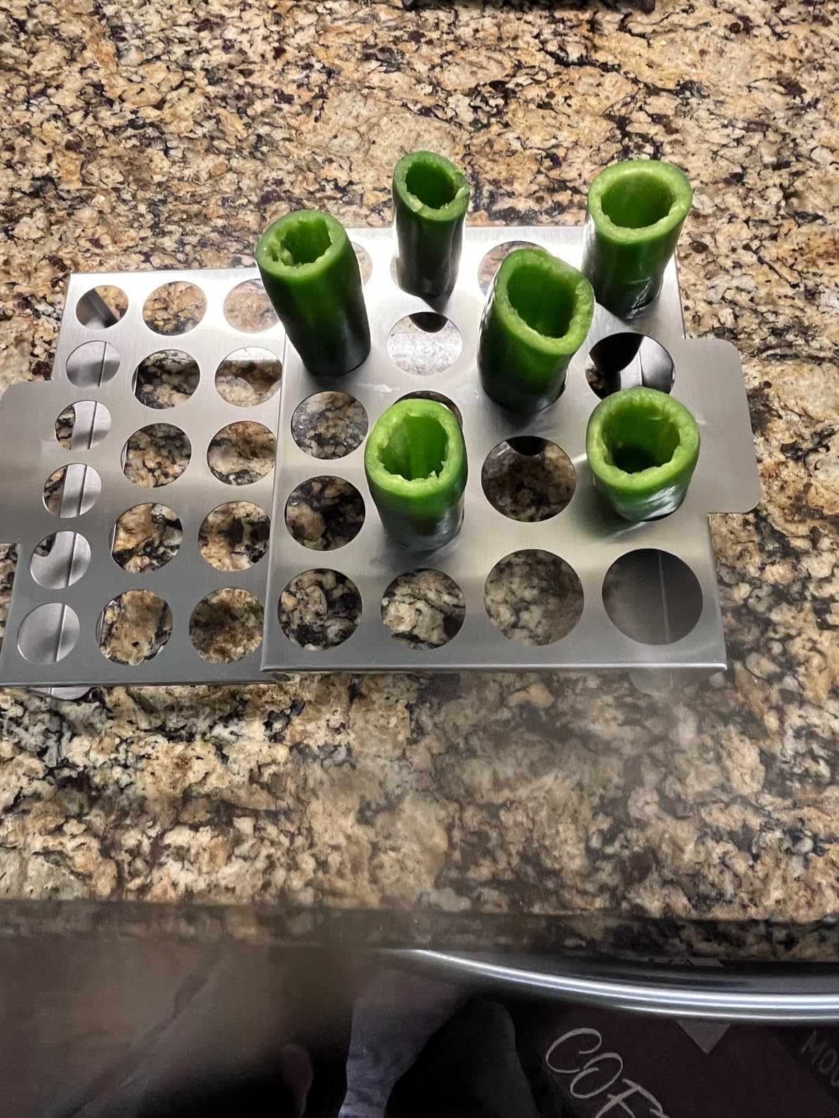 Skyflame Jalapeno Grill Rack with Corer Tool, 34 Hole Stainless Steel Chili Pepper Holder with Upgrade Design in 2 Heights and 3 Hole Sizes for Grilling Jalapeno Peppers, Chicken Wings, Drumsticks customer photo 1