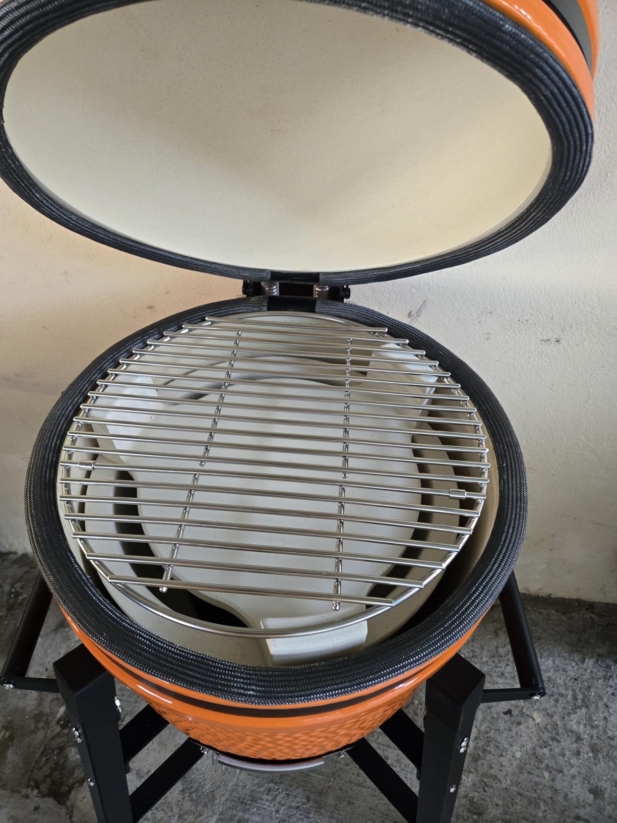 13'' Heat Deflector Conveggtor for Kamado Accessories, Ceramic Pizza Stone with 3 Legs, Smoking Plate Grill Accessories Plate Setter-Extra Thick customer photo 1