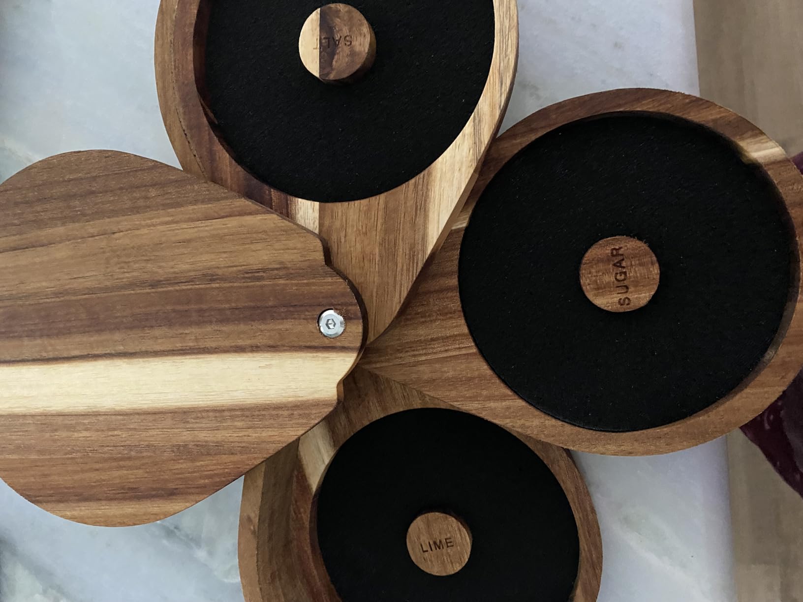 Margarita Salt Rimmer Set for Cocktails | 3 Tier Acacia Wood Glass Rimmer for Salt/Sugar/Lime Seasoning customer photo 2