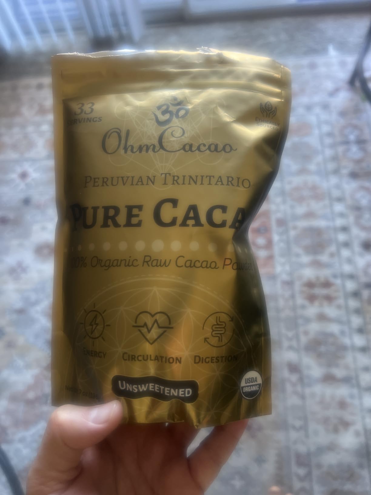 Pure Raw Organic Cacao Powder | Premium Ceremonial Grade Cacao | Natural Source of Flavanols, Magnesium, Iron & Theobromine | Sugar-Free Hot Cocoa Chocolate Drink & Baking Mix | 33 Servings customer photo 1