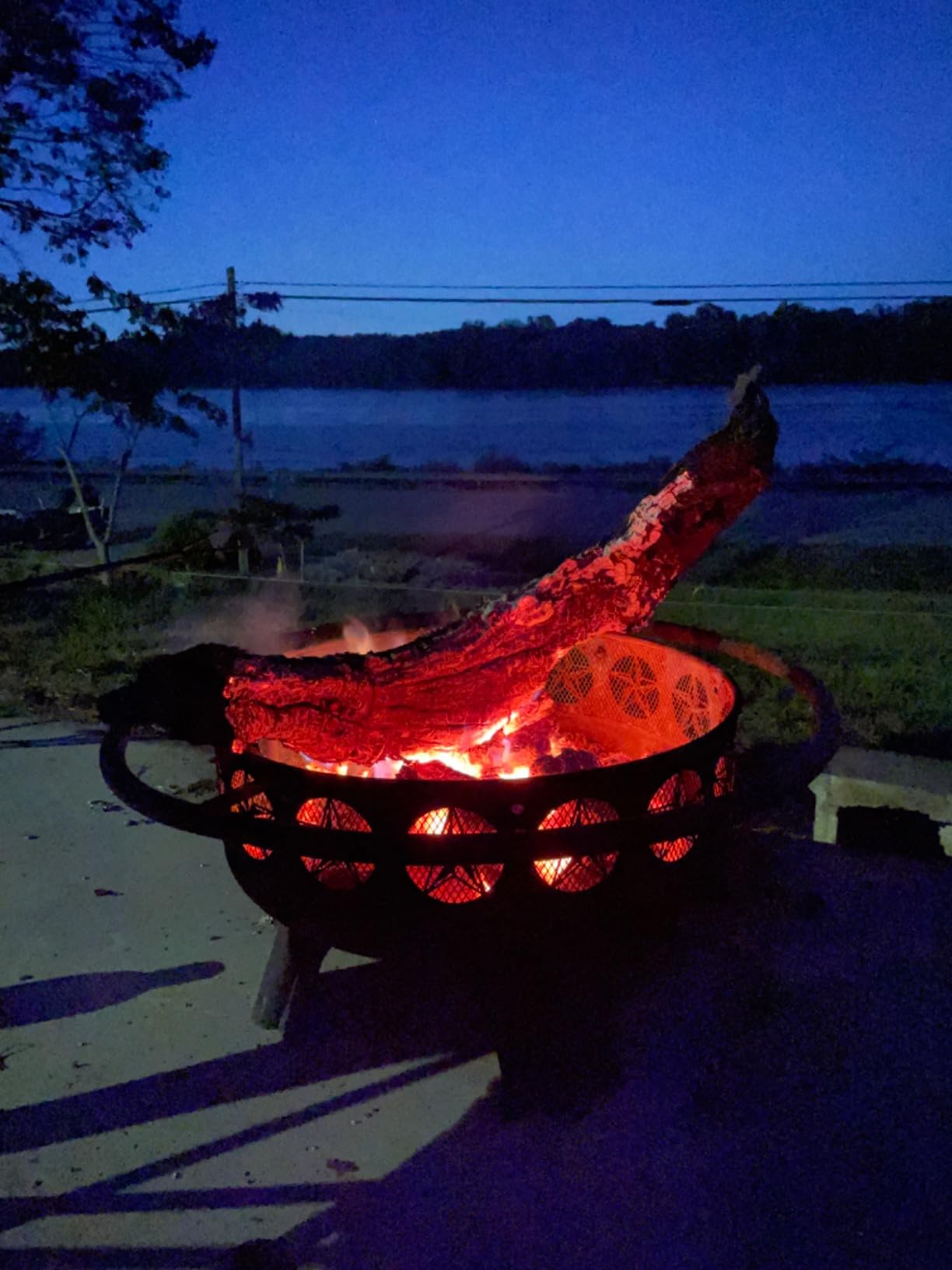 32 Inch Fire Pit with Swivel Cooking Grate, 3-in-1 Wood Burning Firepit with Grill, Outdoor Fire Pits Table with Metal Lid and Poker for Outside Patio Backyard BBQ Bonfire Camping customer photo 2