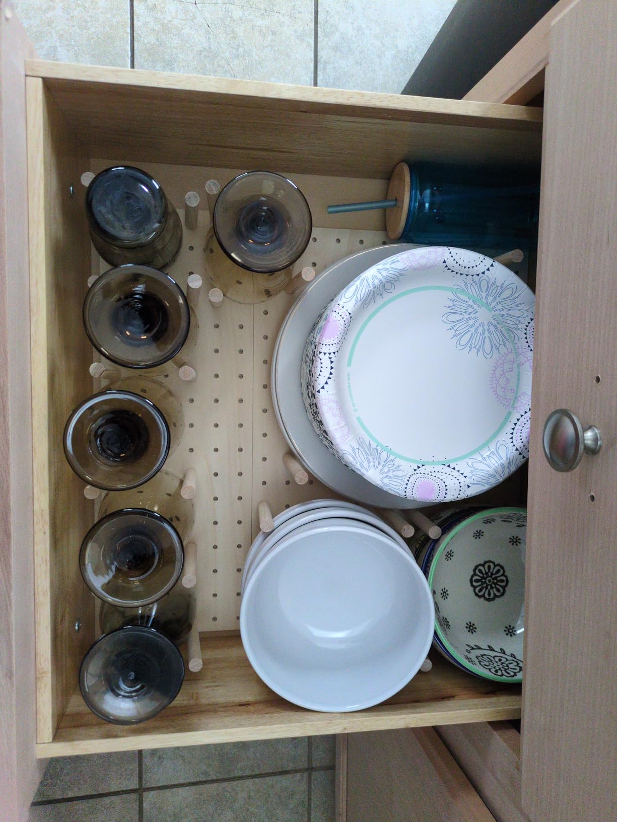 Kigley 3 Pcs Wood Pegboard Drawer Organizer with 32 Pegs Wooden Peg Board Drawer Shelf Organizer customer photo 2