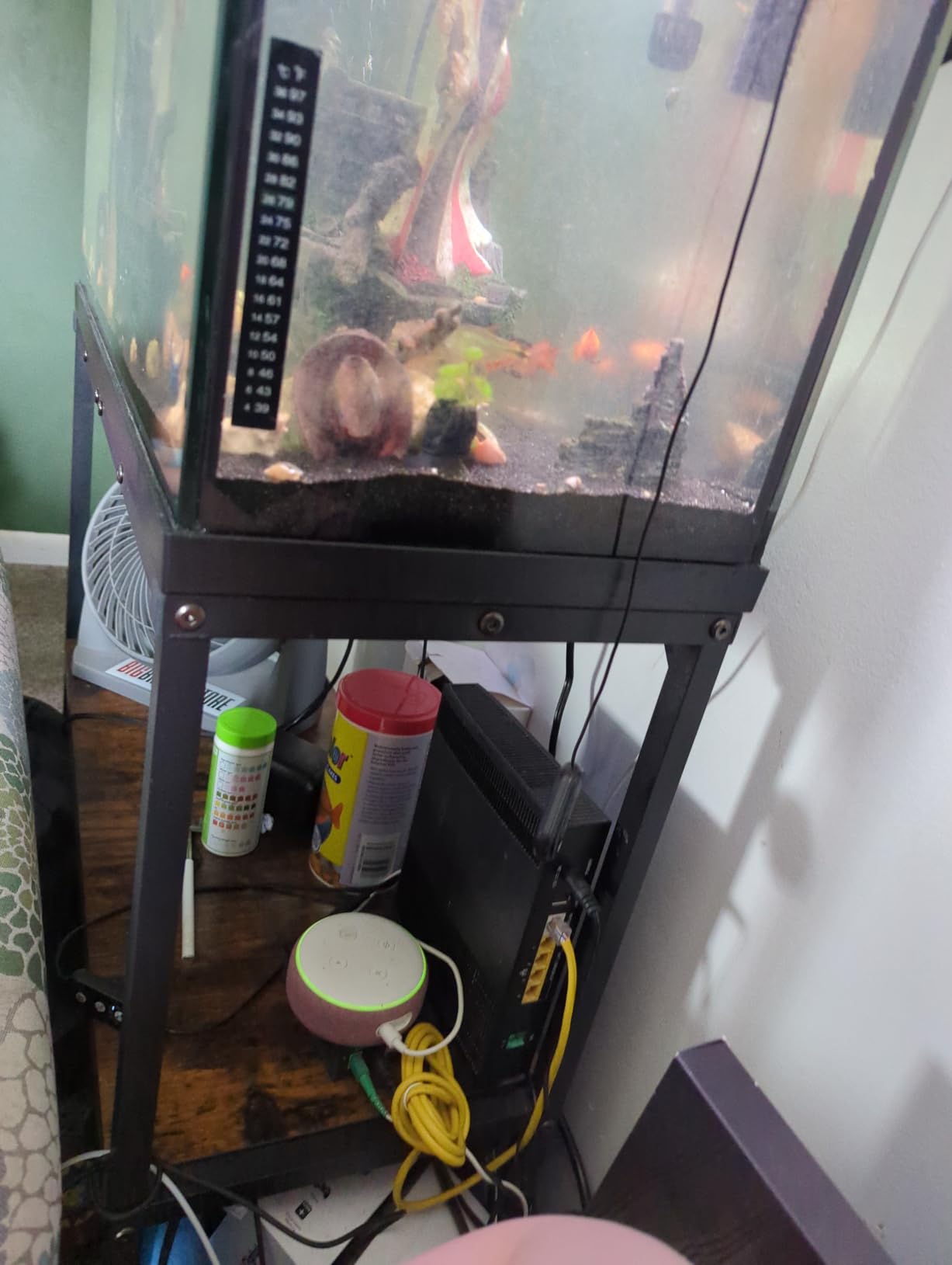 Mondazie 20 Gallon Fish Tank Stand, Upgraded Height Aquarium Stand Table with 2 Tiers Storage Shelf, Metal Reptile Breeder Turtle Terrarium Stand Rack for Home Office, 24