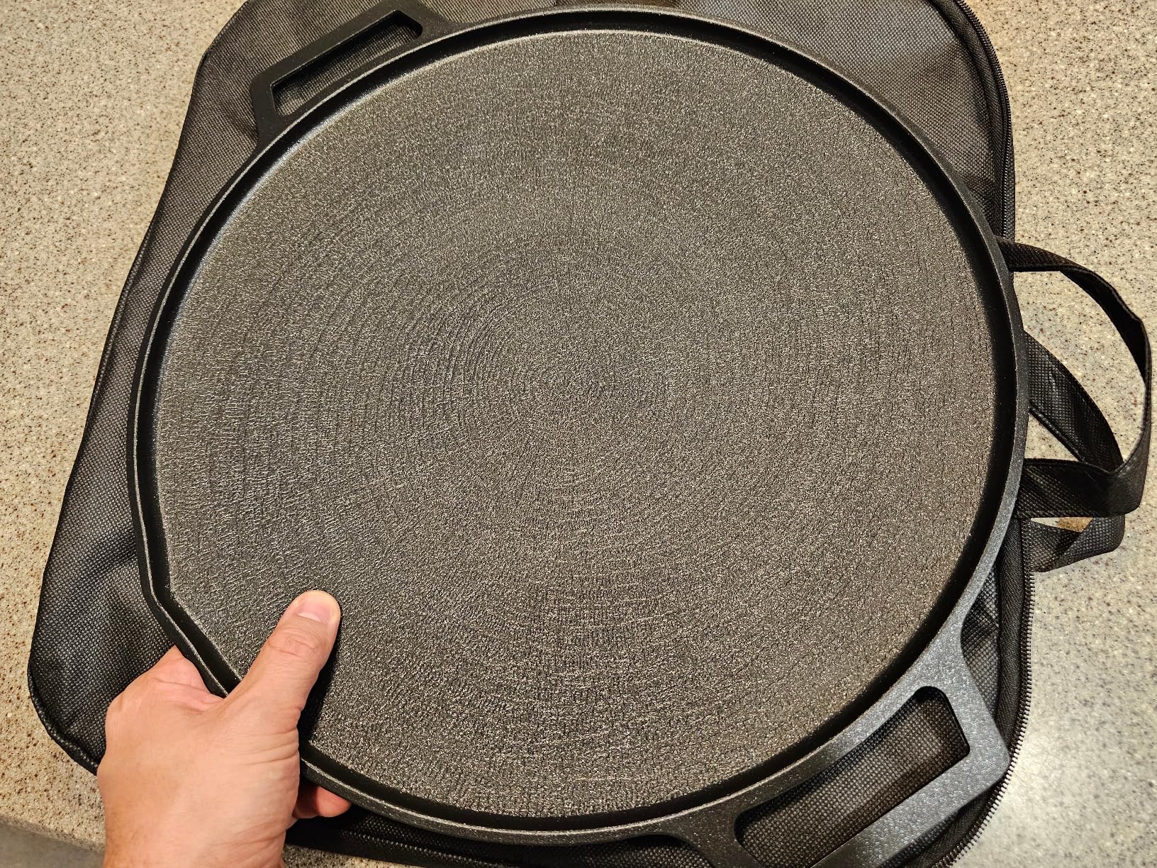 Korean BBQ 1 IH Griddle Grill Pan with Bag, Nonstick Coating, All Stove(Gas, Electric & Induction), Indoor Outdoor Griddle(12in) customer photo 1