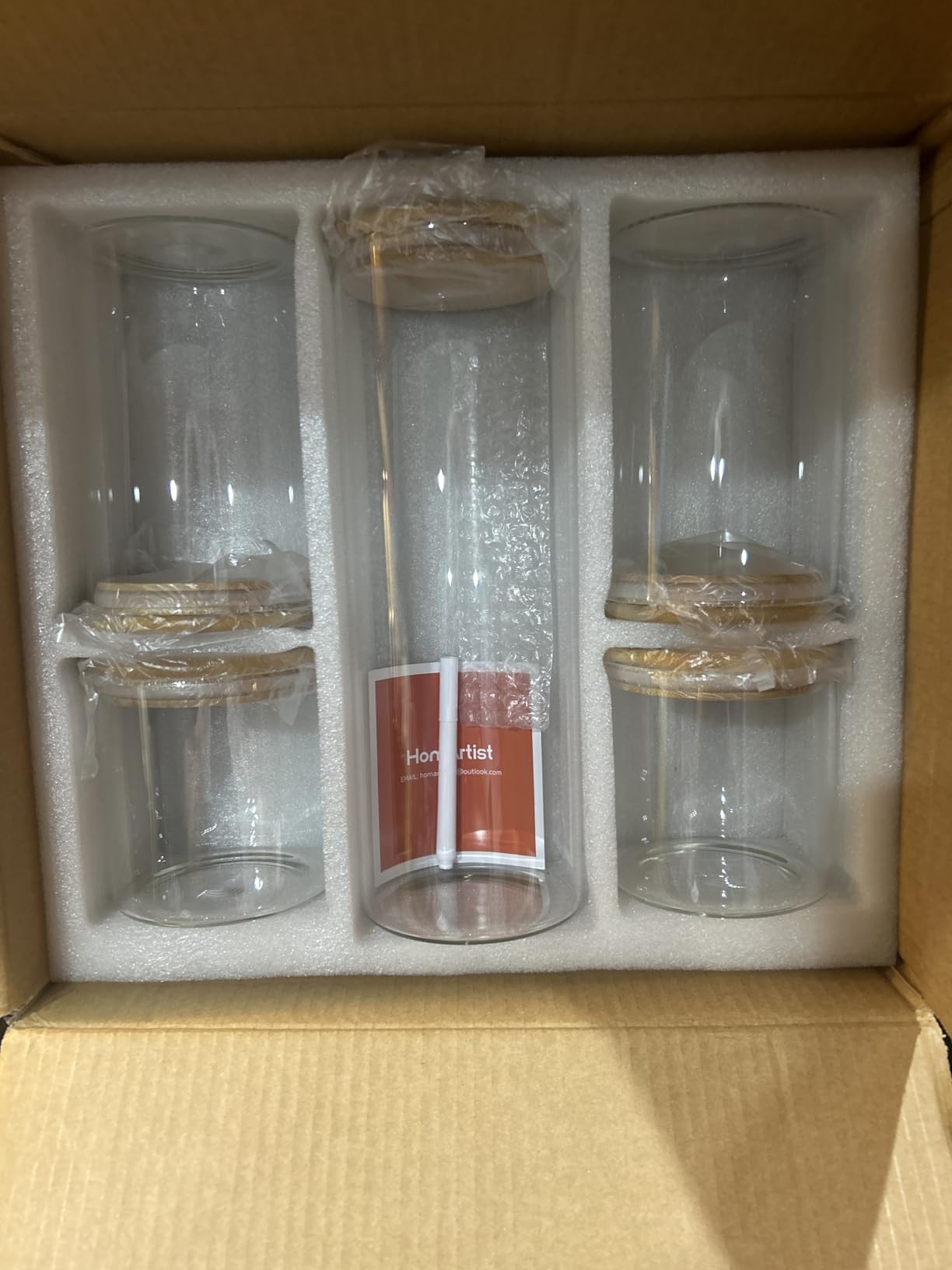 32oz - 4 Pack Glass Jars with Bamboo Lids, Glass Pantry Storage Containers with Airtight Lids, Round Air Tight Food Storage Canisters for Cereal, Pasta, Flour, Sugar, Rice customer photo 2