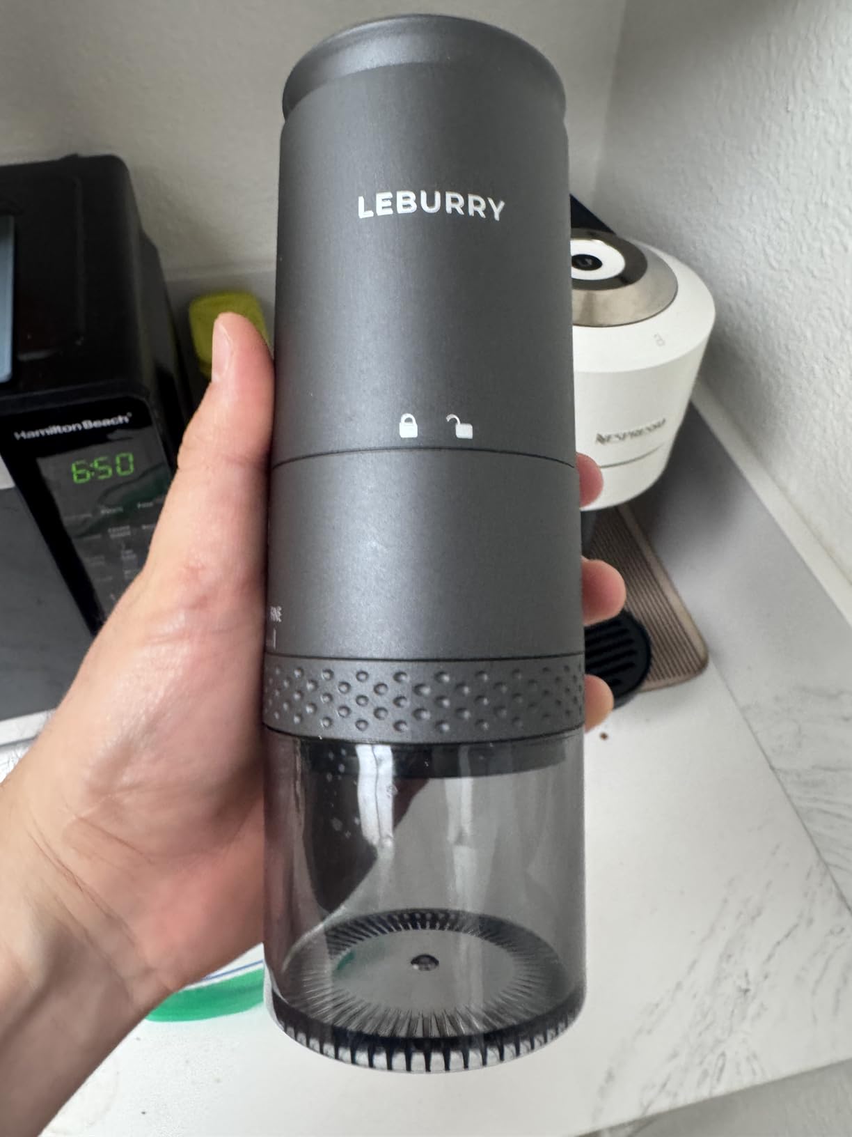 Burr Coffee Grinder - Portable Espresso Grinder with Stainless Steel Conical Mill for Travel, Camping - Cordless/Rechargeable Electric Coffee Bean Grinders with 38 Adjustable Grind Settings customer photo 1