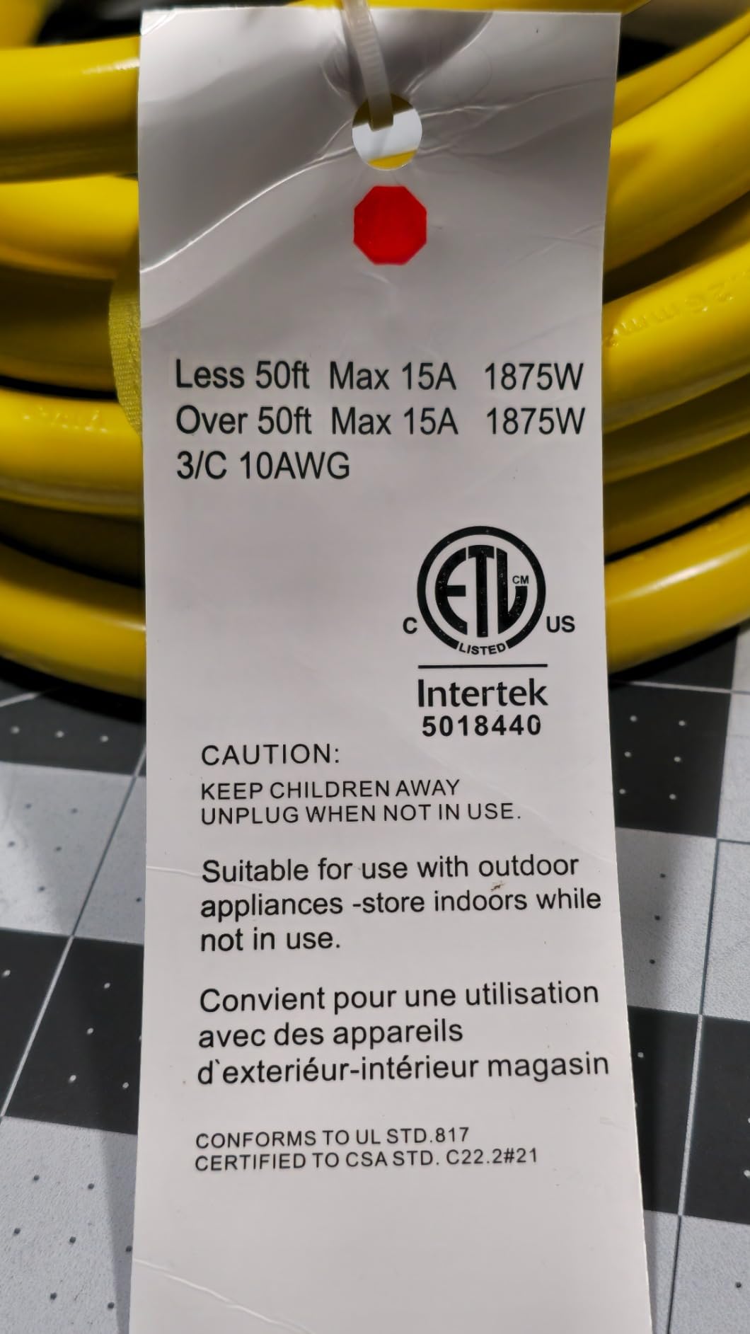 50 FT 10 Gauge Outdoor Extension Cord with Multiple Outlets Light Indicator, Flexible 3 Outlet Weatherproof Heavy Duty Extension Cord Waterproof Yellow, 15A 1875W 10AWG SJTW, ETL Listed customer photo 1