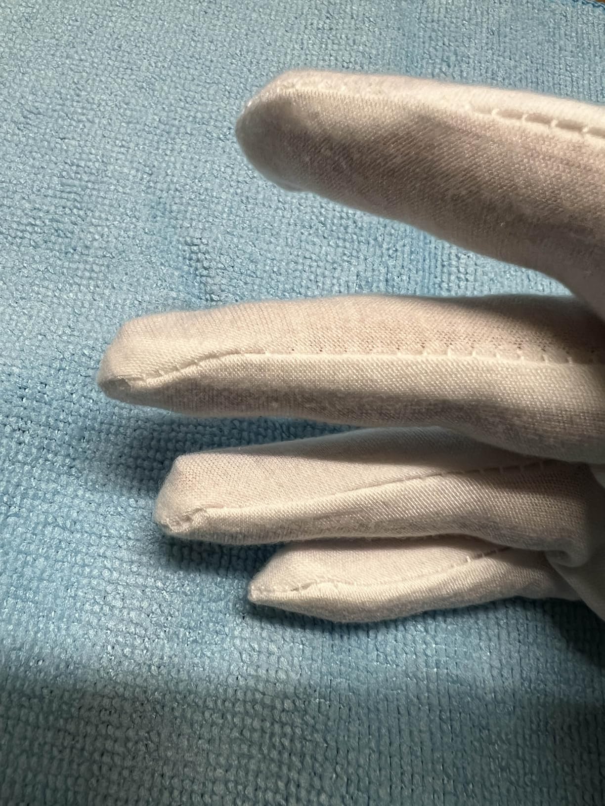 5 Pairs White Cotton Gloves - Breathable Cotton Gloves for Dry Hands Sleeping, Inspection, Coin Handling customer photo 1