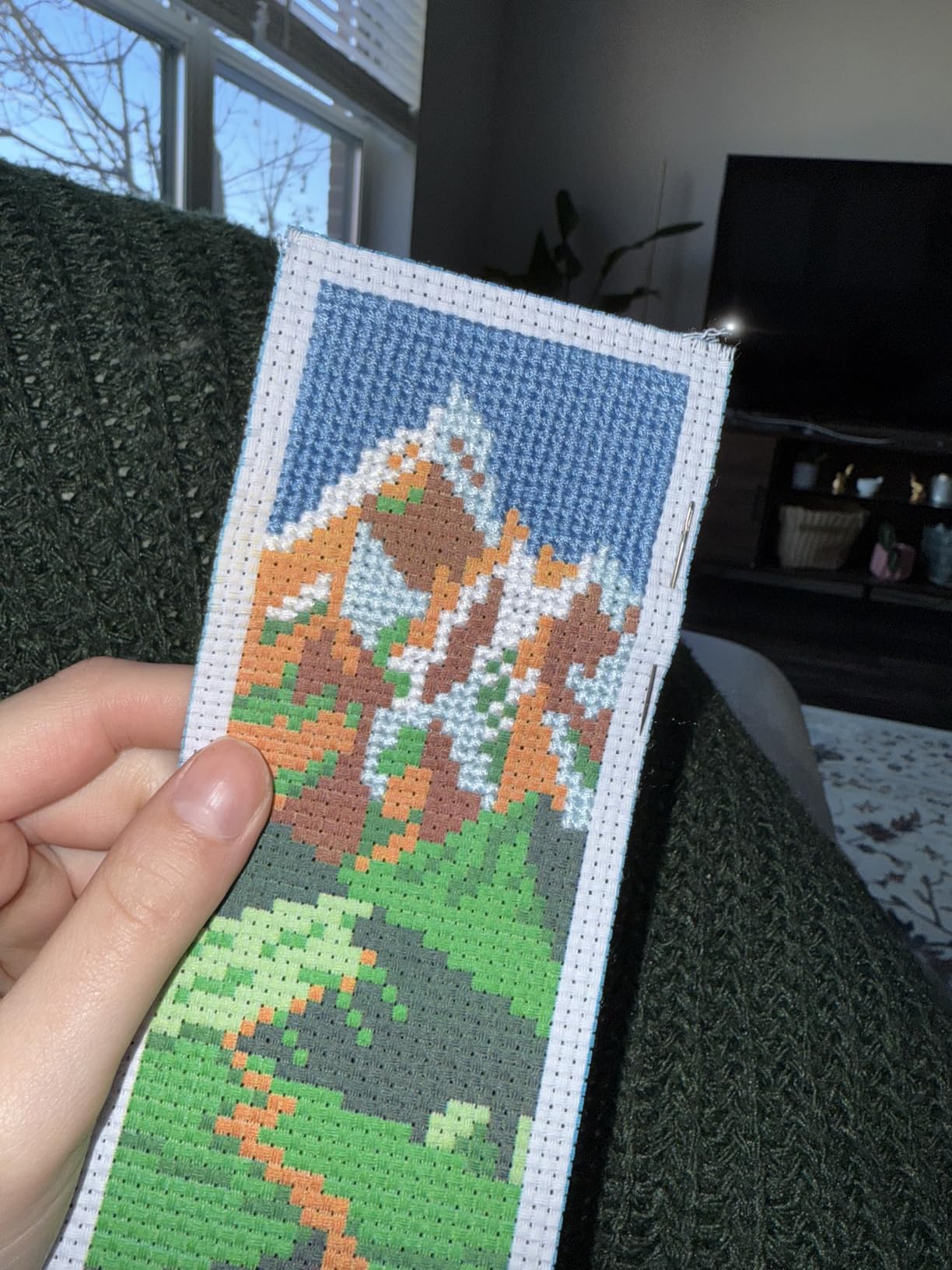 ACRNIGHEET 6PCS Cross Stitch Bookmark Kit for Adult Beginners Landscape Cross Stitch Kits DIY Crossstitch Kits Adult Stamped Bookmark Embroidery Bookmarks Kit with Instructions customer photo 1