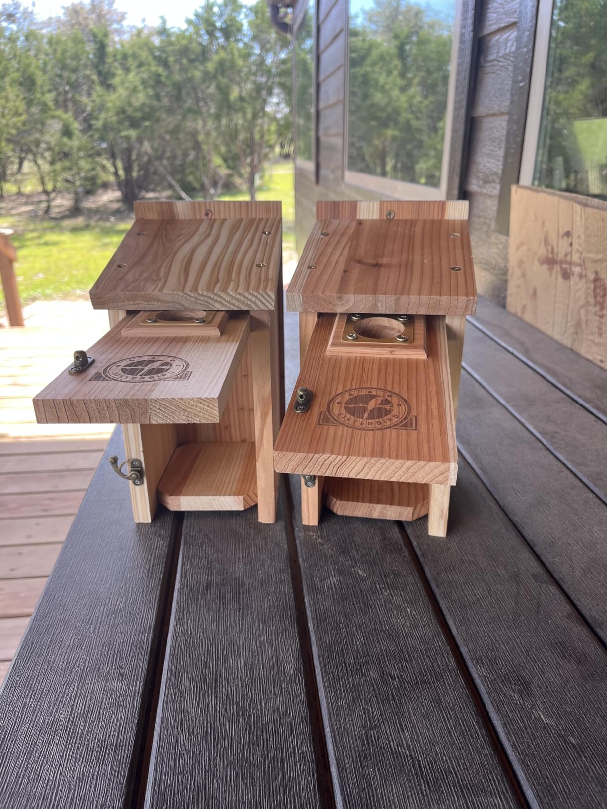 2 Pack Bird Houses for Outside Clearance with Copper Guard, Cedar Bird House Outdoor customer photo 2