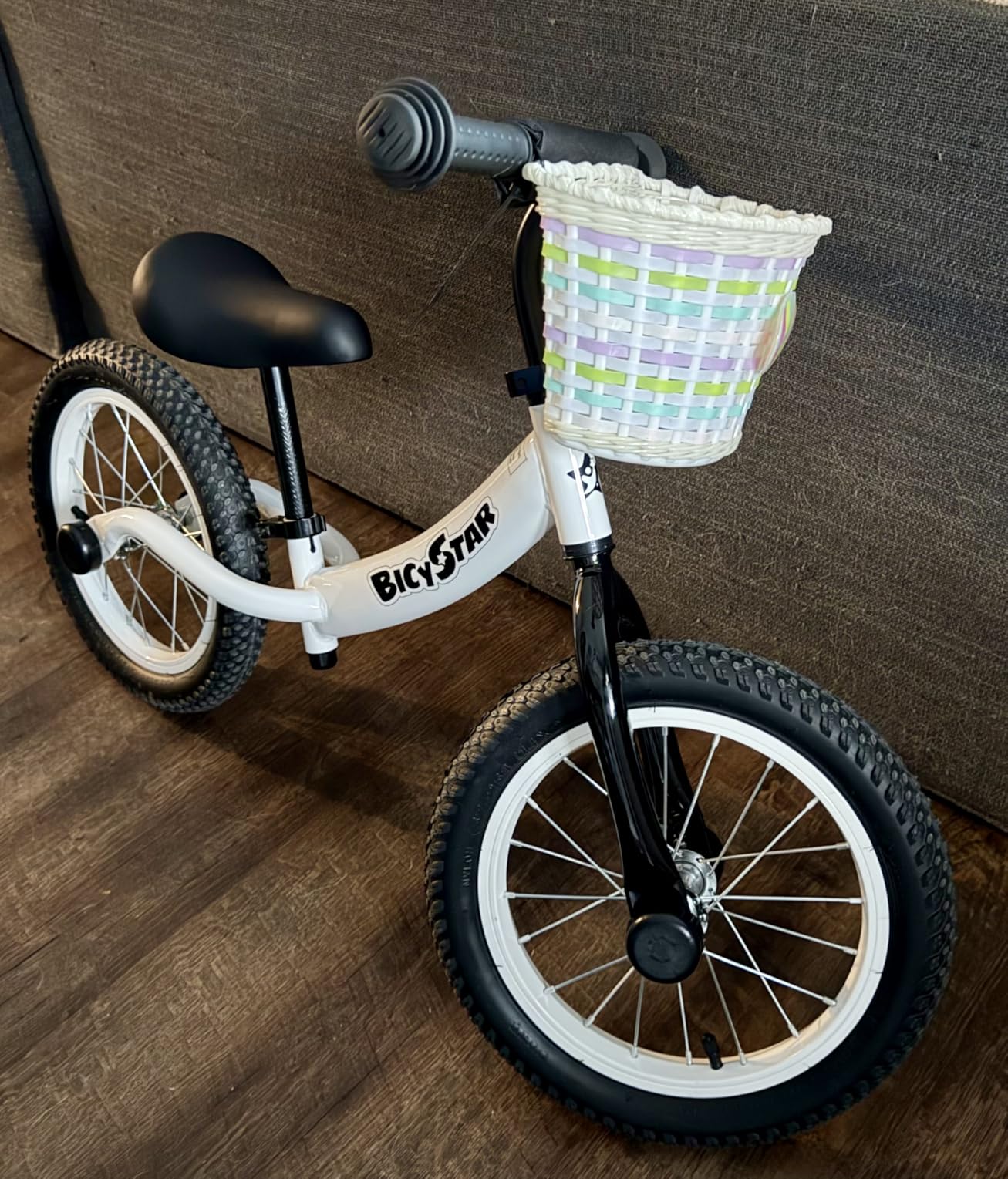 bicystar 14 Inch Toddler Balance Bike for 3-6 Year Old, Real Rubber Air Tires, No Pedal Kids Bike with Adjustable Seat & Handlebar, Footrest, Gift Bike for 3-5 Boys Girls customer photo 1