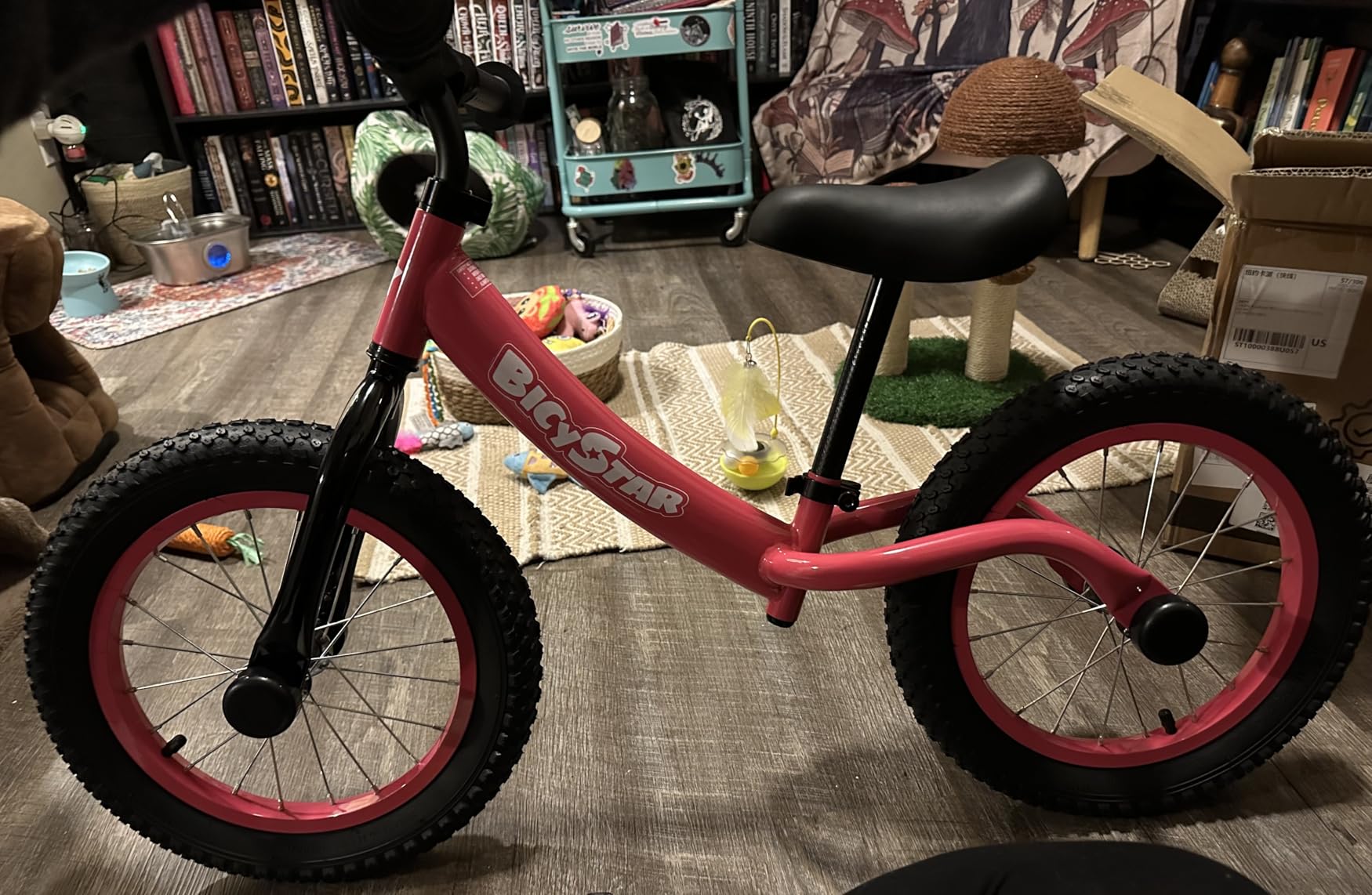 bicystar 14 Inch Toddler Balance Bike for 3-6 Year Old, Real Rubber Air Tires, No Pedal Kids Bike with Adjustable Seat & Handlebar, Footrest, Gift Bike for 3-5 Boys Girls customer photo 2