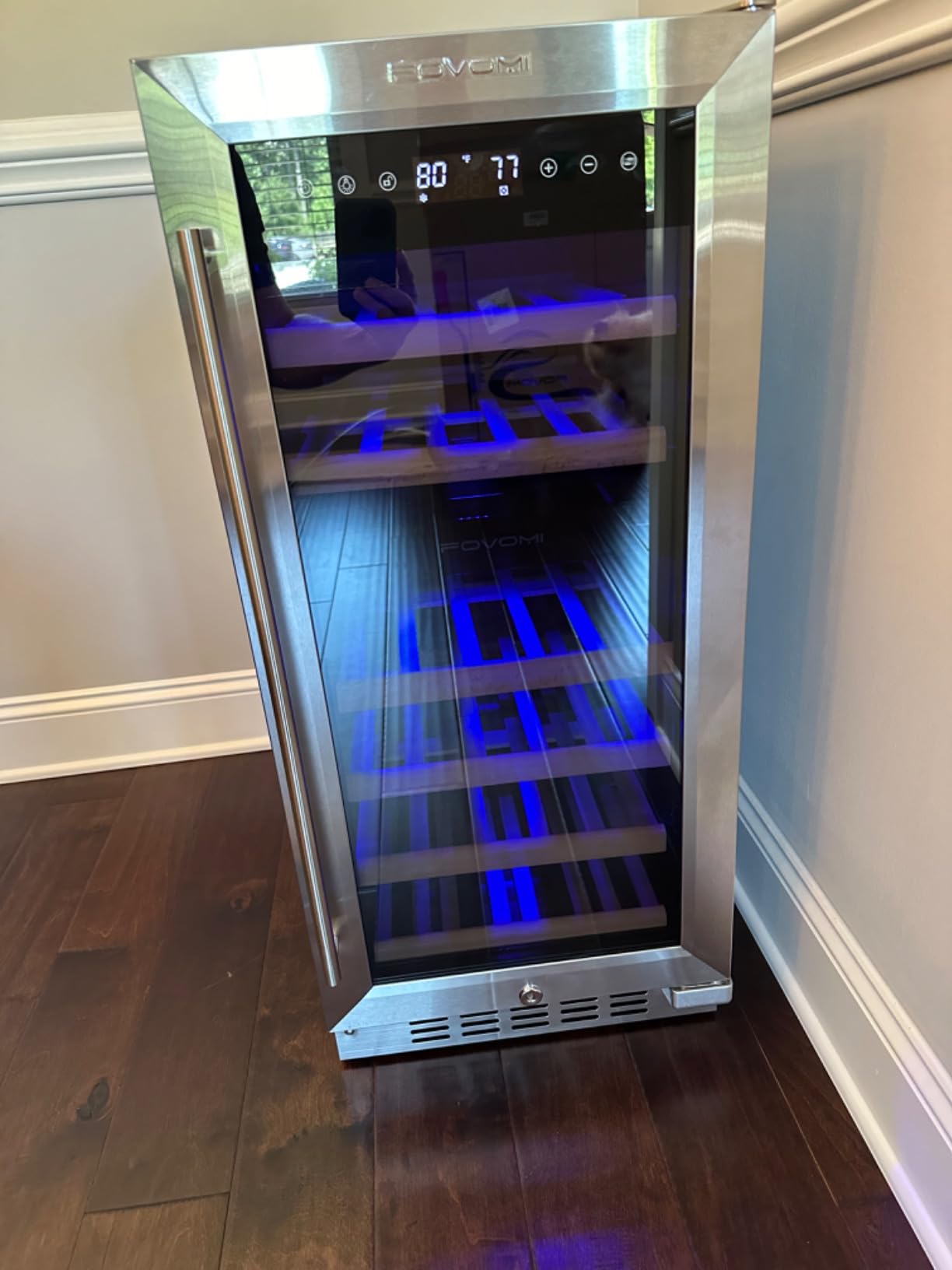 Wine Fridge,52-bottle Wine Cooler Refrigerators Freestanding Wine Refrigerator,(Bordeaux 750ml) Dual Zone Compressor Wine Chiller customer photo 2