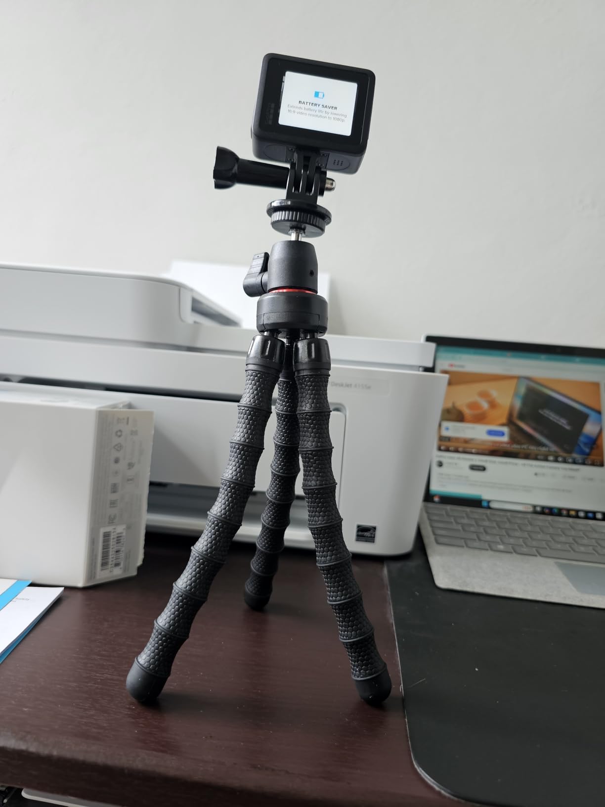 Flexible Camera Tripod Compatible with GoPro Hero 13, 12, 11,10, 9 Bendable Tripod 360° Rotation Mount Stand for Vlogging customer photo 1