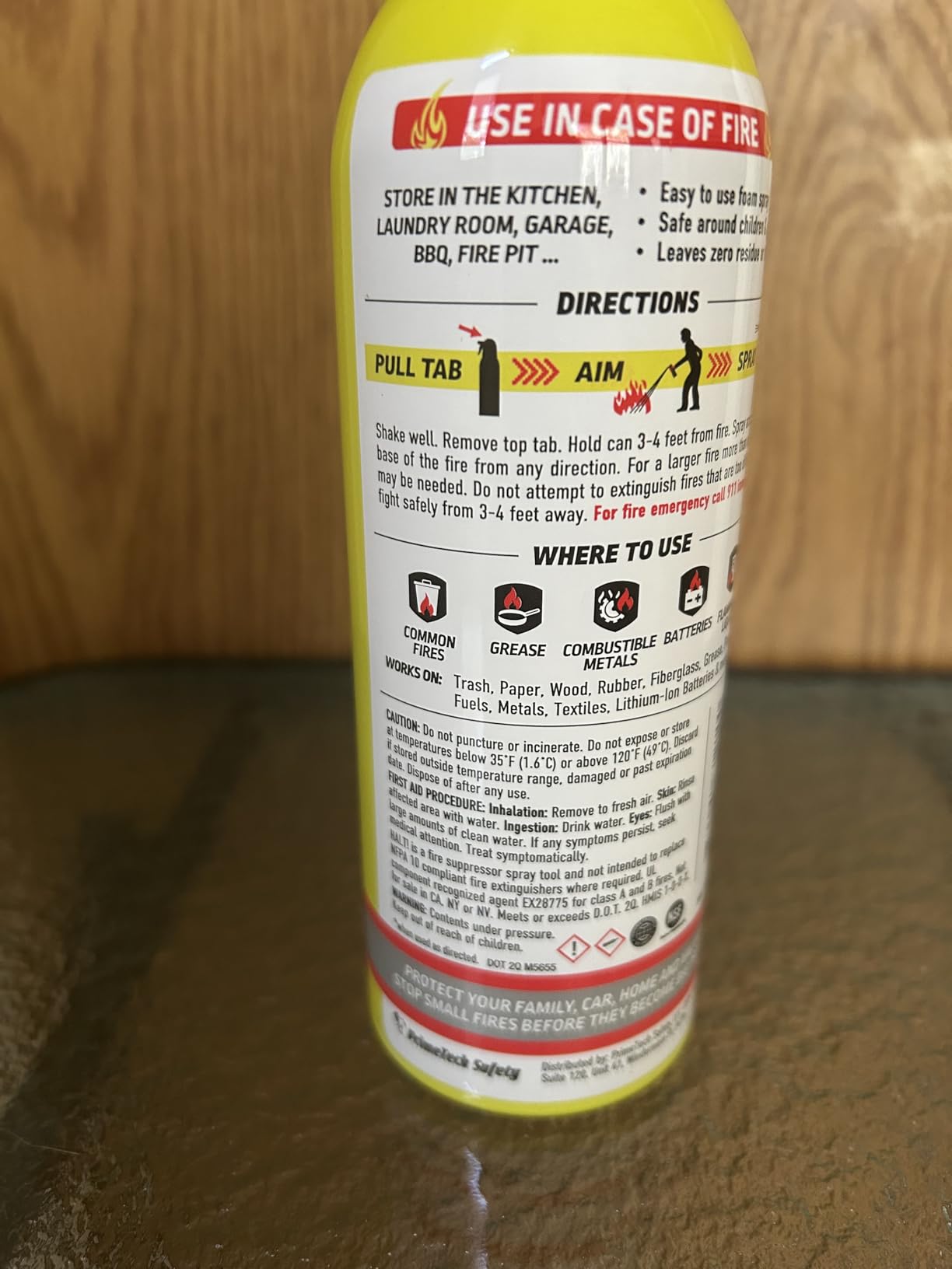 HALT! 10oz Fire Safety Spray - Non-Toxic, PFAS-Free Handheld Fire Suppressor - Easy to Use, Store & Find - Compact & Portable for Home, Kitchen, Car, BBQ, Camping & Tailgate - Made in USA (Single) customer photo 1