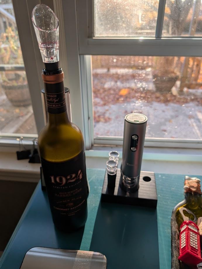 Electric Opener Set With Base, Accessories Including Rechargeable Corkscrew, Aerator, Stoppers and Foil Cutter - Perfect Gifts for Wine Lovers customer photo 1