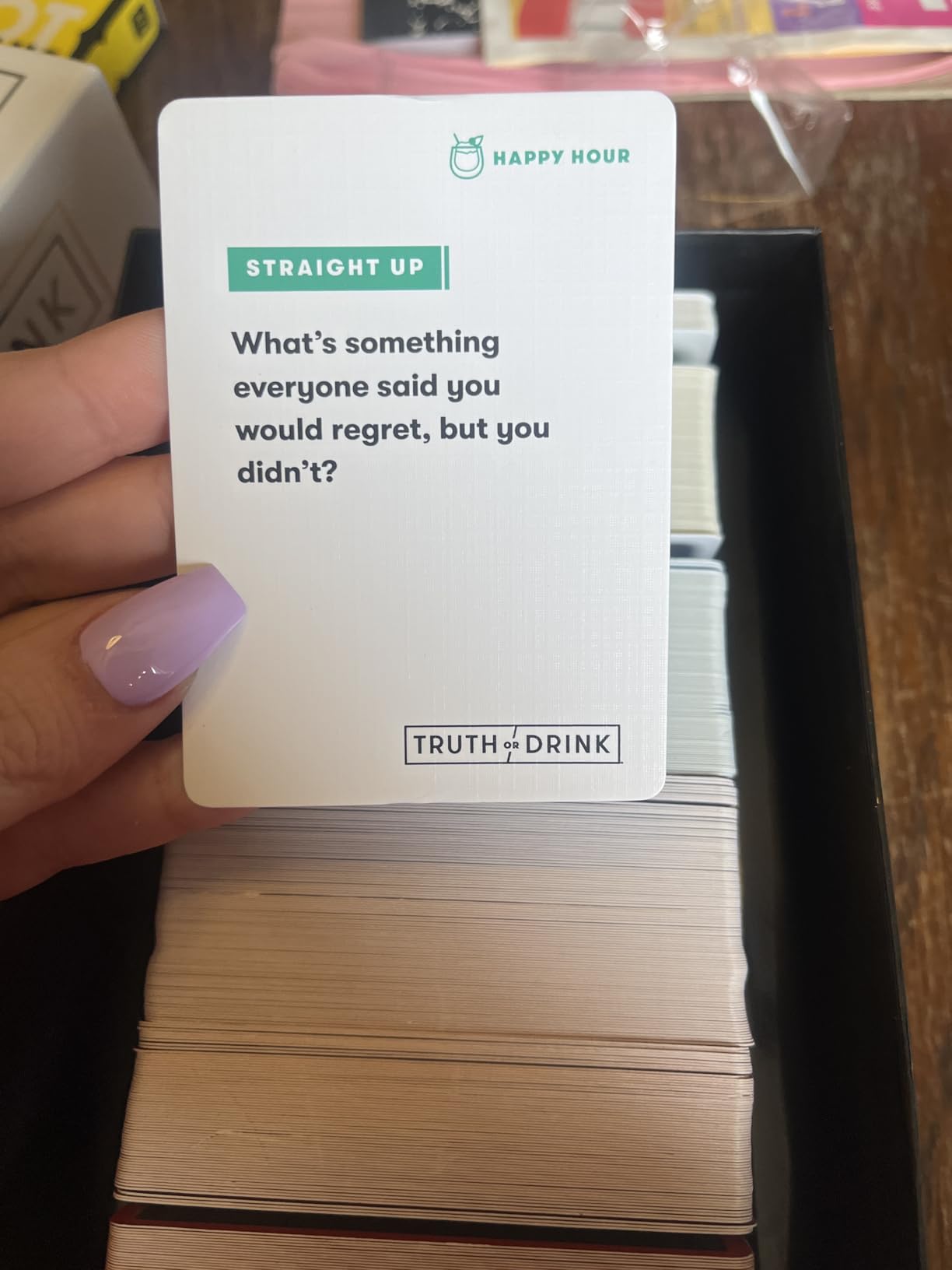 Truth or Drink Party Game by Cut I As Seen on TikTok, YouTube, and Snapchat | 410 Hilarious Questions | Ages 21+ | 2+ Players customer photo 2