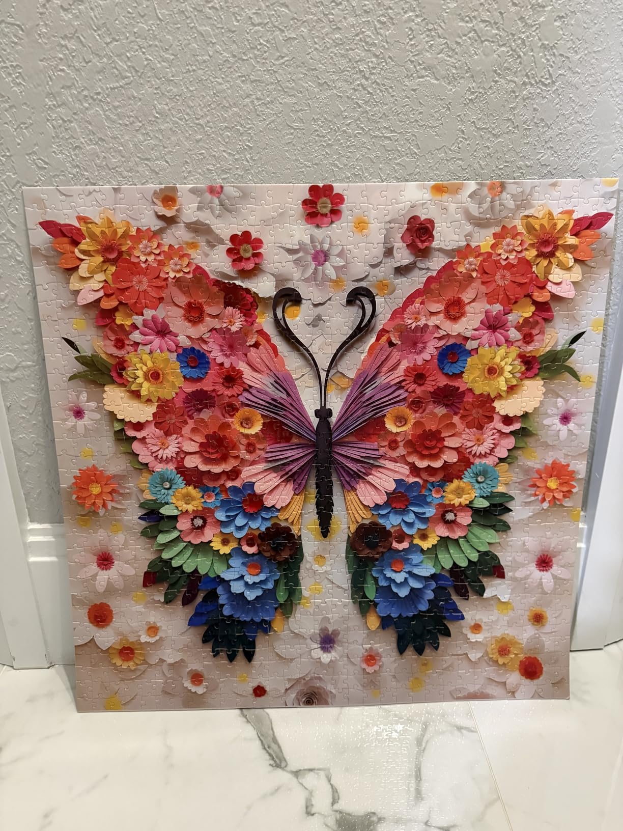 Butterfly Puzzles for Adults 1000 Pieces, Challenging Colorful Flower Butterflies Puzzles with Paper Art, Difficult Animal Plant Jigsaw Puzzles for Adults customer photo 1