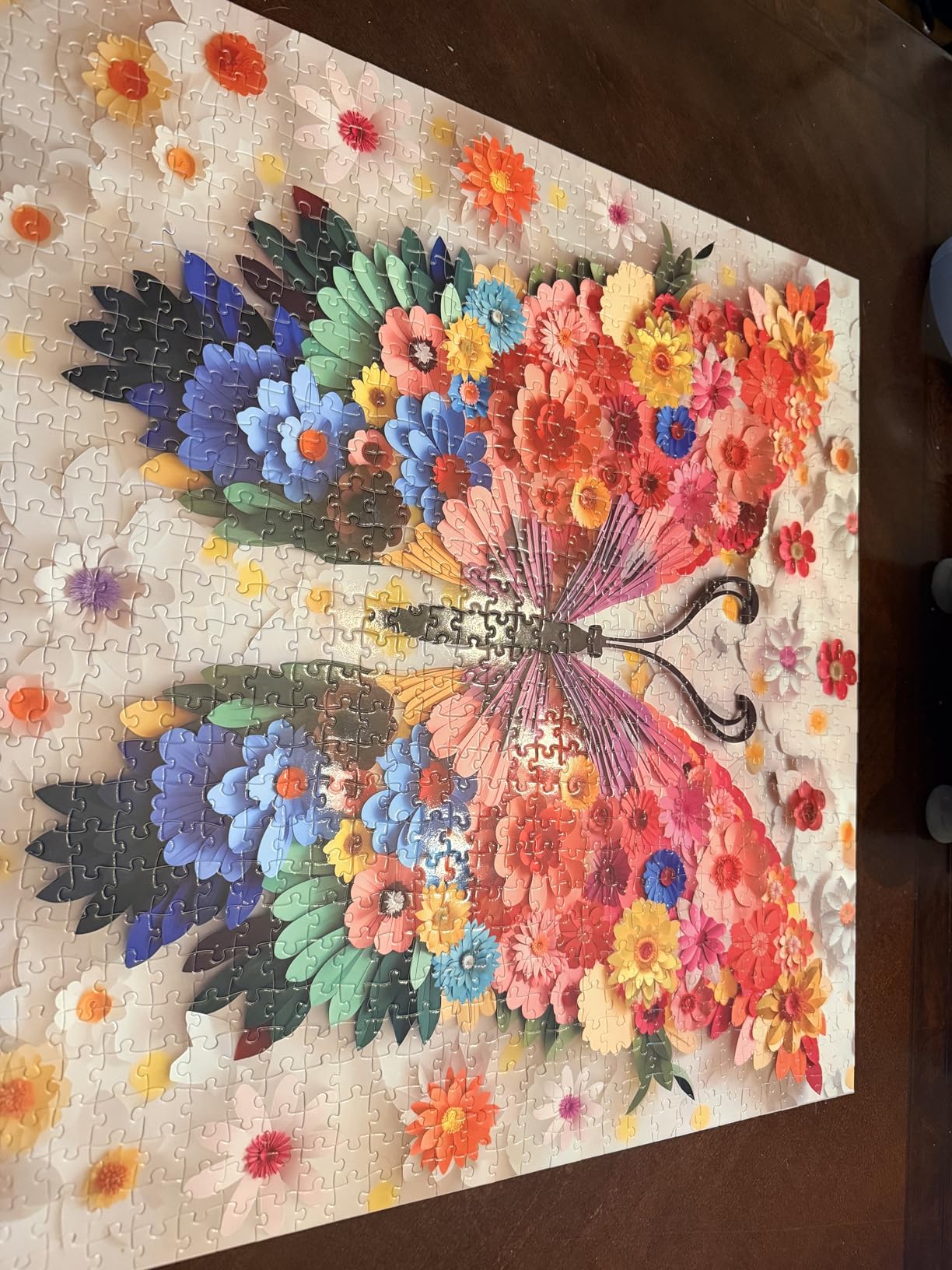 Butterfly Puzzles for Adults 1000 Pieces, Challenging Colorful Flower Butterflies Puzzles with Paper Art, Difficult Animal Plant Jigsaw Puzzles for Adults customer photo 2