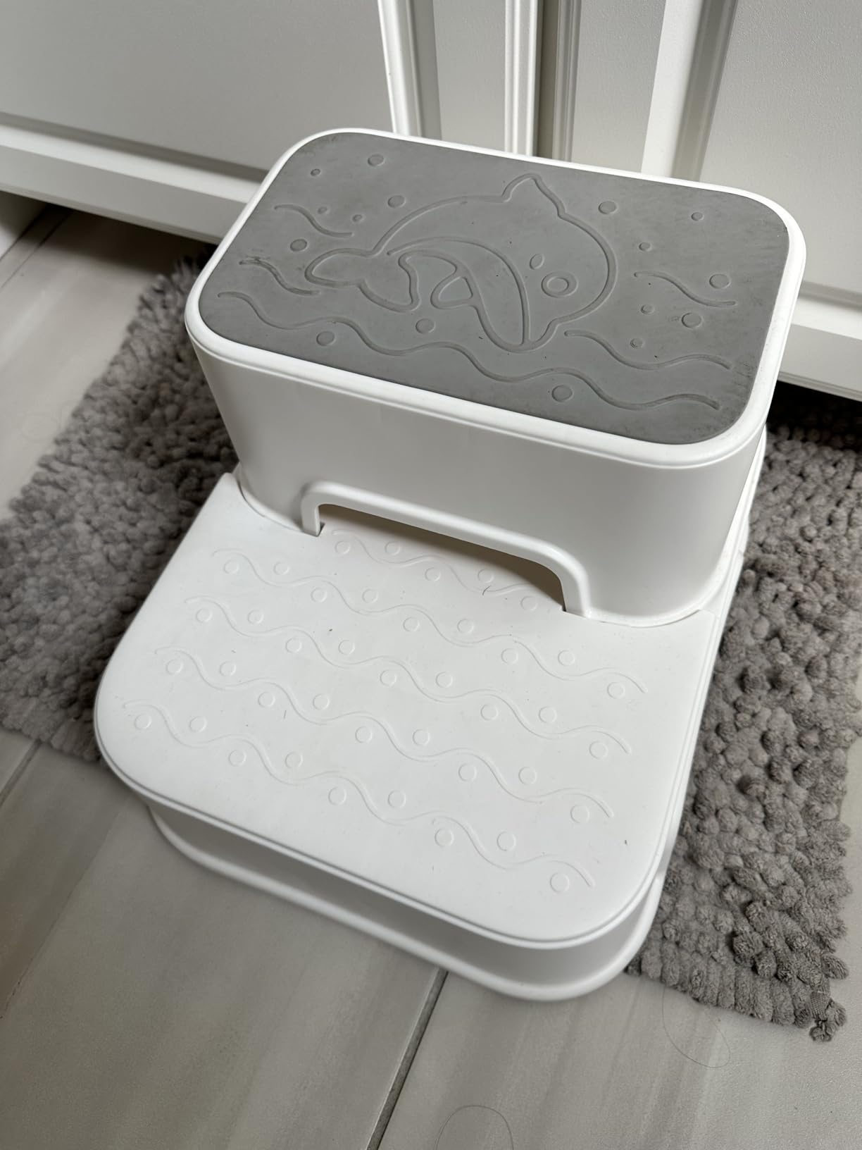 2-Step Toddler Step Stool, Non Slip Kids Step Stool for Bathroom Sink & Toilet Potty Training, Sturdy Stable Base, 10