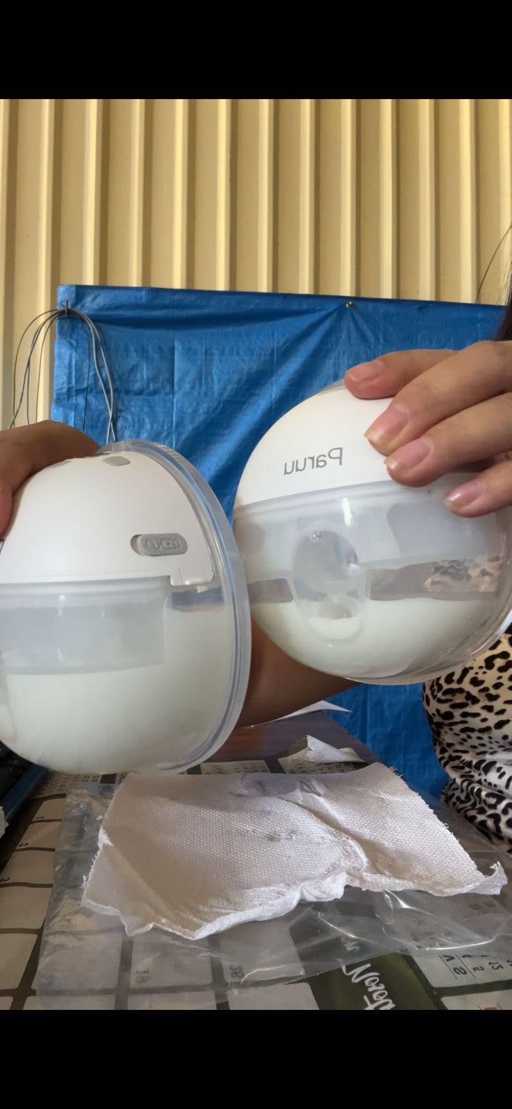 Paruu Hands Free Breast Pump P16, Wearable Breast Pump Electric Portable with 4 Modes & 12 Levels, Max 309mmHg Strong Suction 19/21/24mm Flange Inserts Wearable Breastfeeding Pump, 2 Pack customer photo 1