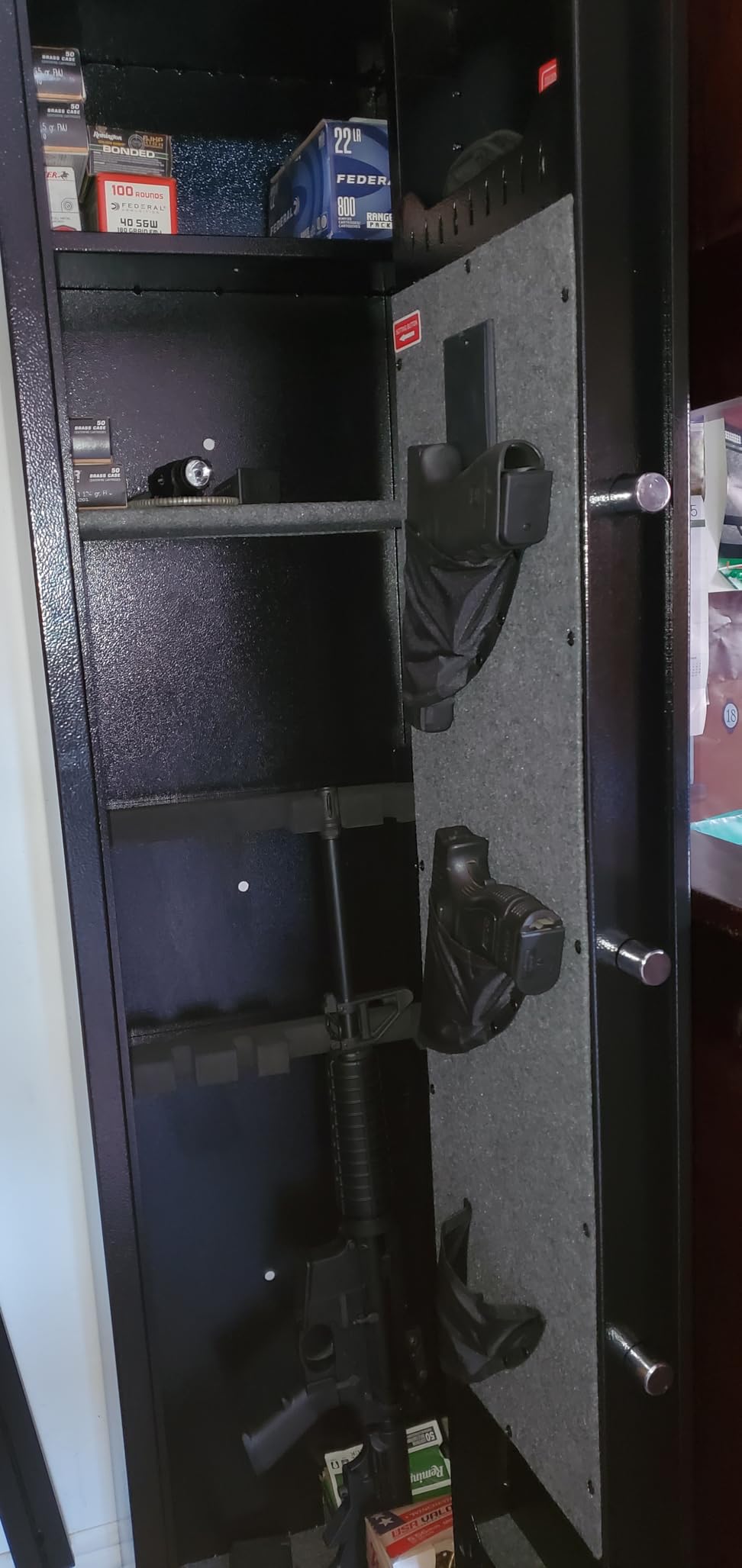 [No Assembly Required]8-12 Fingerprint Gun Safe for Rifles and Pistols,Gun Safes for Rifle and Password Lock, Gun Cabinet for Home with Adjustable Shelves, Biometric Heavy Duty Long Gun Safe,57