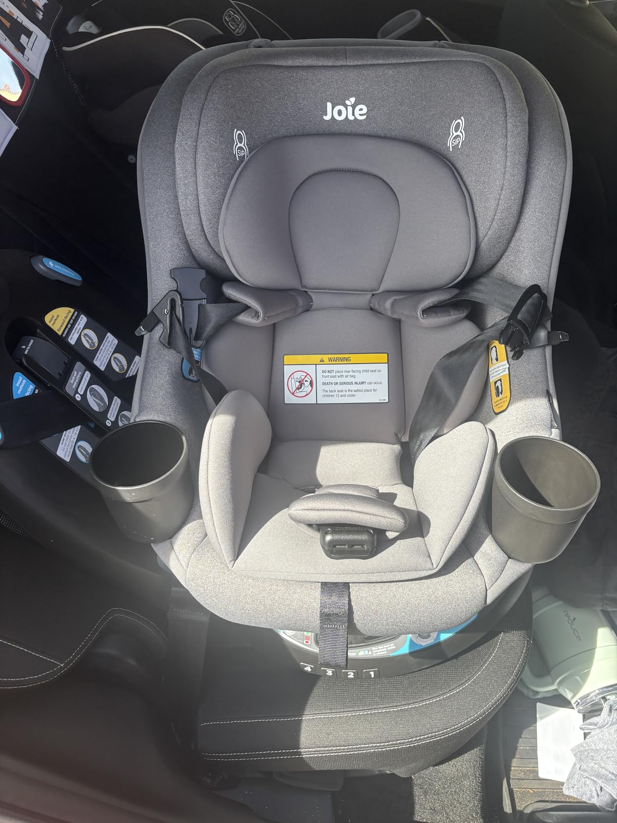 Joie Chili Spin 360 2-in-1 Rotating Convertible Car Seat with a 360 Spin and Easy Installation - Lower Anchor Attachment or Vehicle Belt Installation (Thunder) customer photo 1