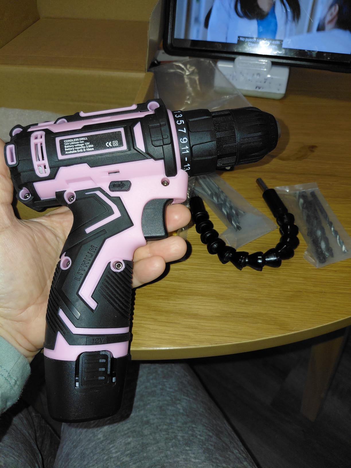 Cordless Drill Set,12V Power Drill Driver 3/8