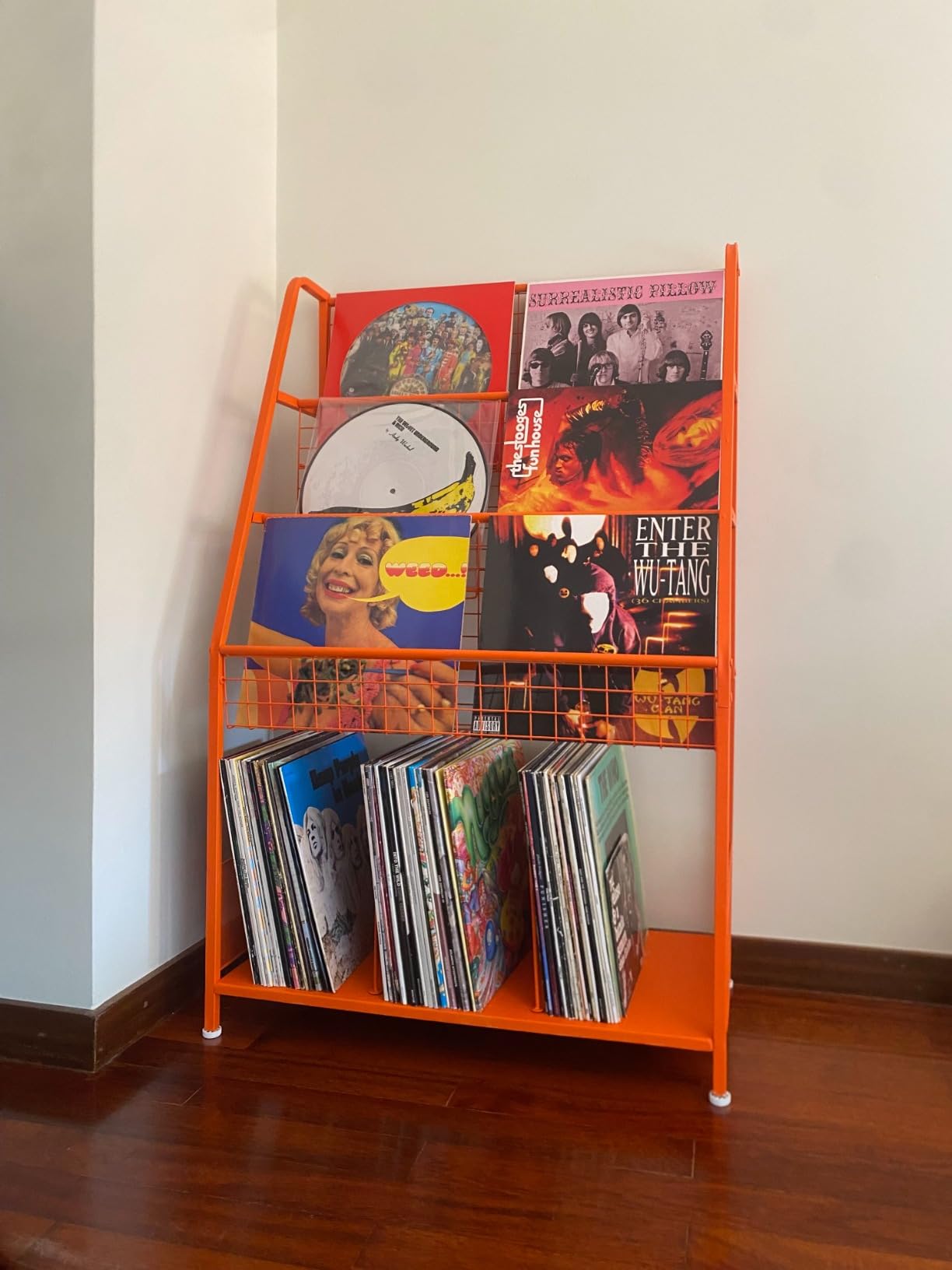 5-Tier Vinyl Record Storage Stand Holder with Record Display Shelf, Large Capacity Vinyl Organizer,150-280 Albums Storage Metal Record Rack for LP, CD, DVD, Magazine, Books customer photo 2