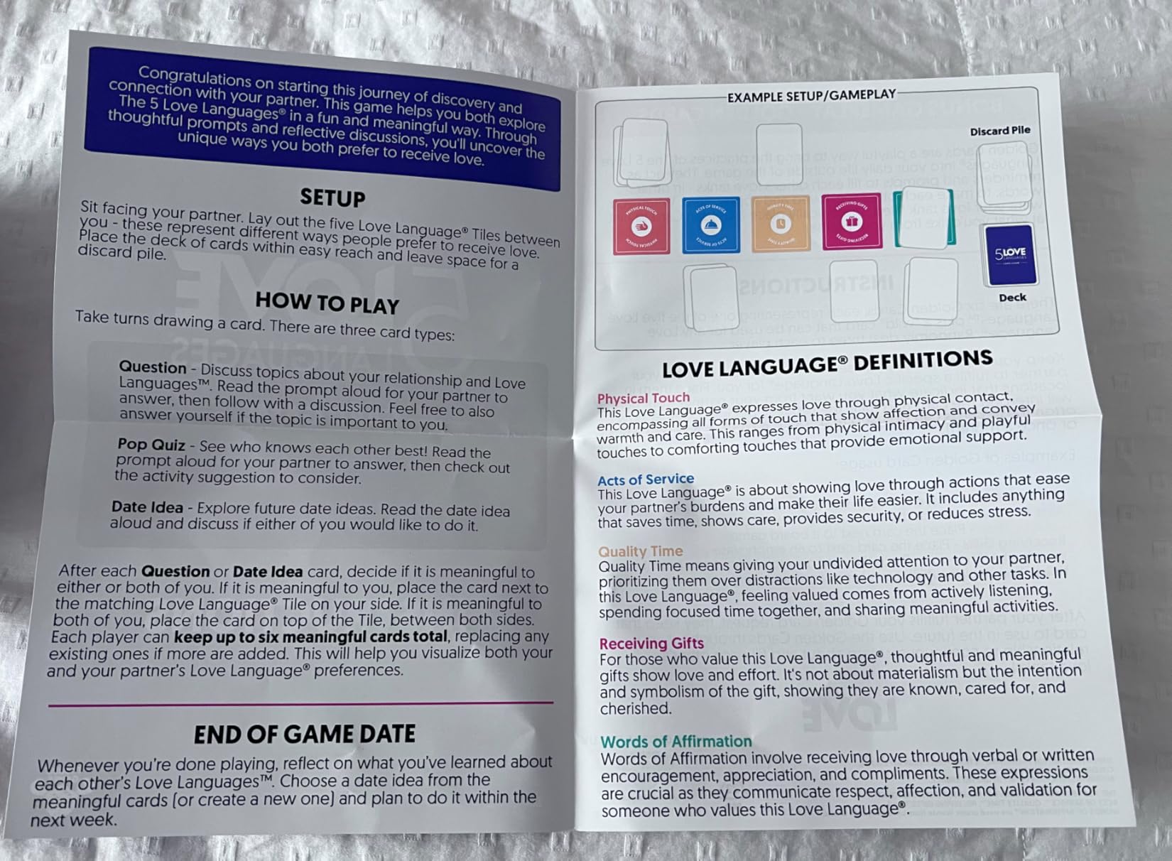 The 5 Love Languages Card Game, Discover More About Yourself & Your Partner, 300 Prompt Cards to Spark Deep, Meaningful Conversations, Create New Date Ideas and Fun Quiz Questions for 2 Players, 16+ customer photo 2