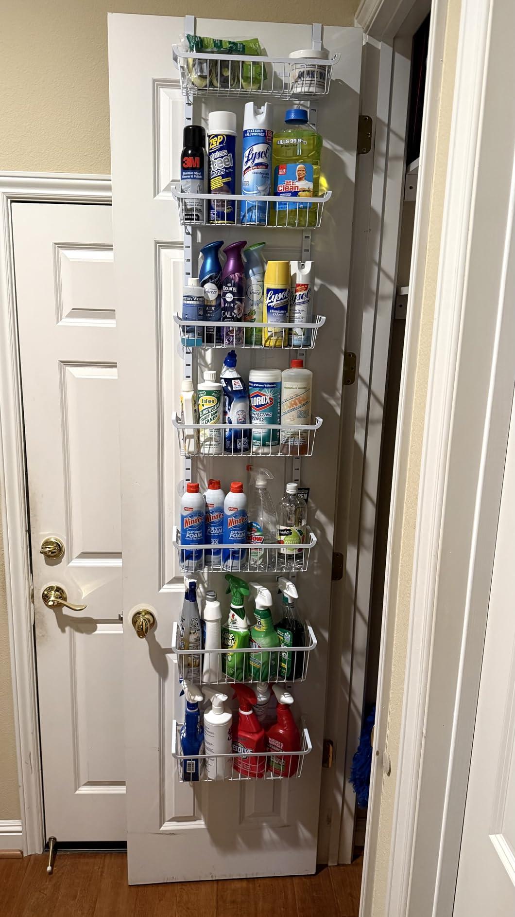 Over The Door Pantry Organizer, 8-Tier Over The Door Organizer with Adjustable Baskets, Metal Hanging Spice Rack for Pantry Organizers and Storage, Suitable for Kitchen Laundry Room & Bathroom, White customer photo 2