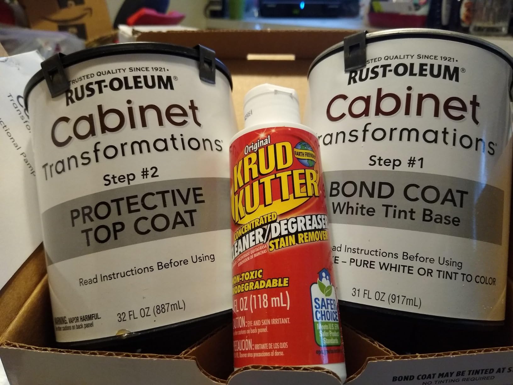 Rust-Oleum 392915 Cabinet Transformations Complete Coating Kit, Quart, Satin Pure White customer photo 2