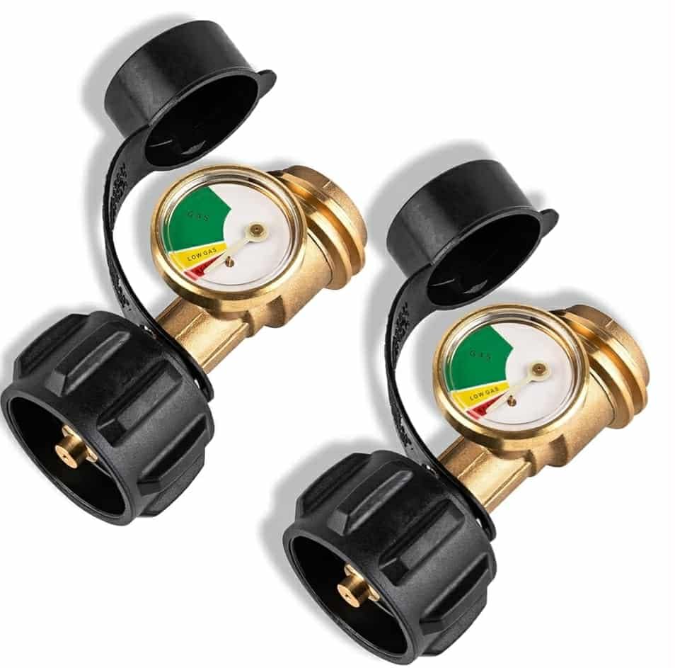 2 PCS Propane Tank Gauge with Leak Detector, Universal Level Indicator for 5-40lb Tanks, Compatible with Camping Stoves, Heater, BBQ Grills, Gas Burners and More, QCC 1/Type 1 Connection customer photo 2